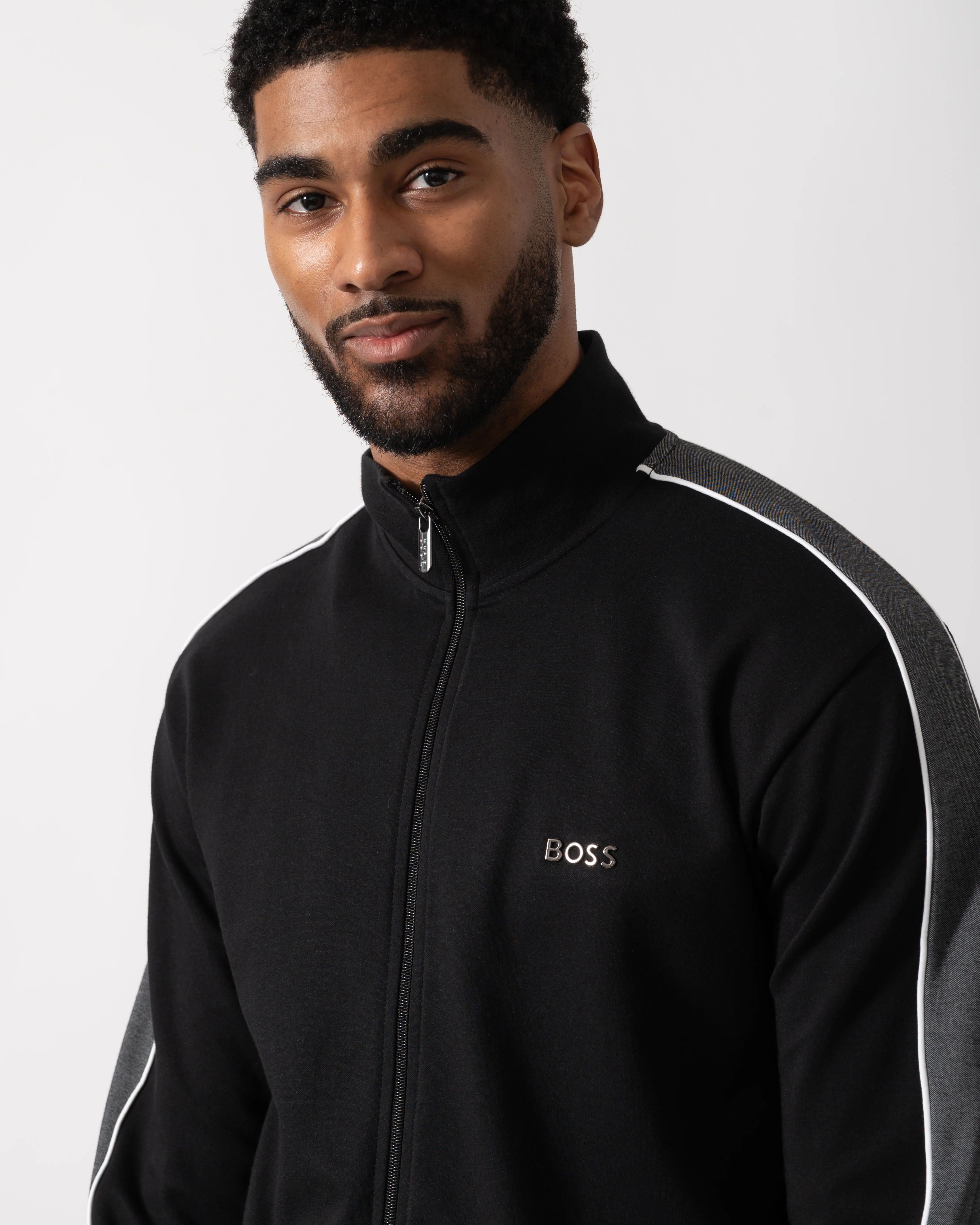 BOSS Orange Mens Full Zip Loungewear Tracksuit Jacket - Black 001 - Image 3