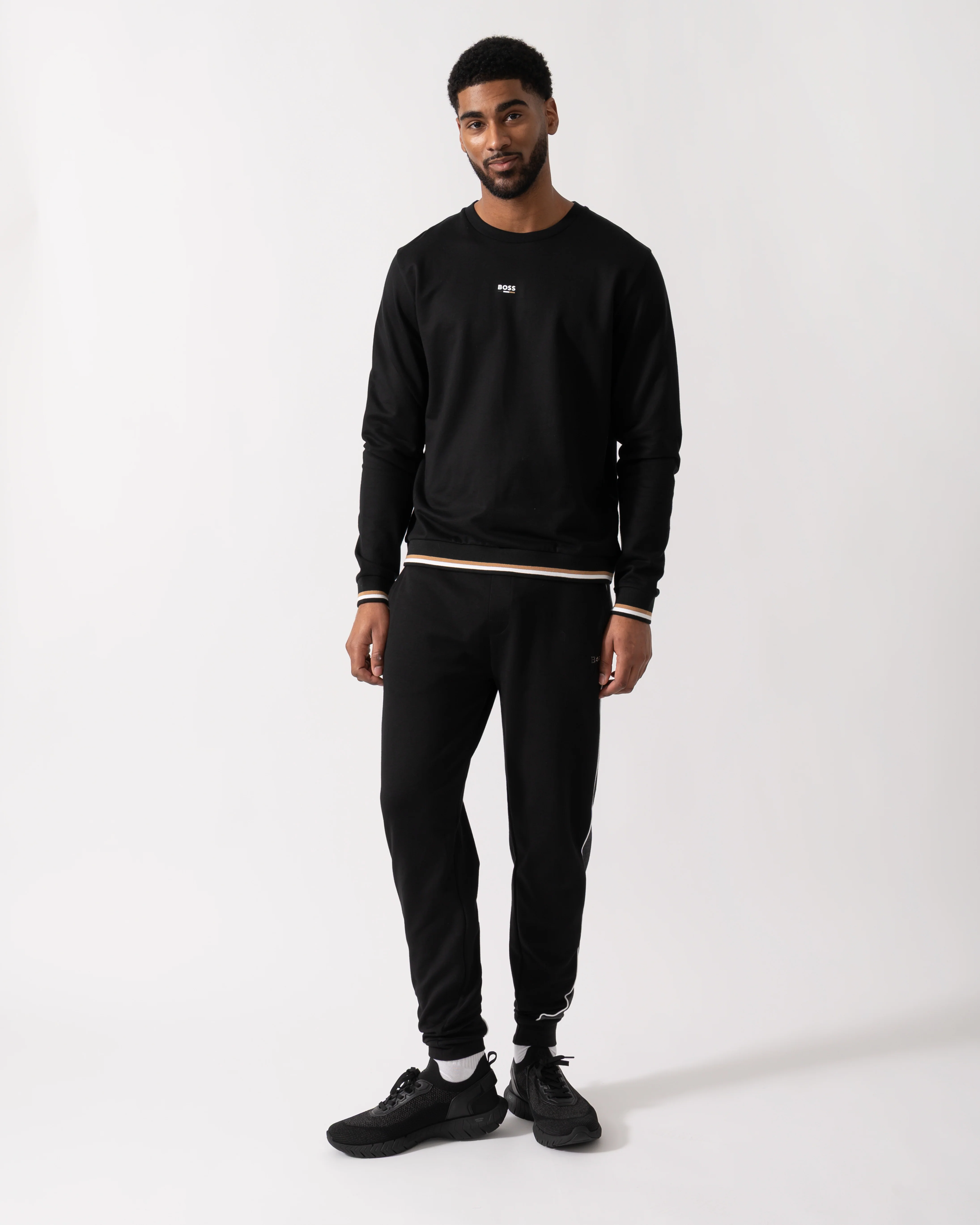 BOSS Orange Mens Iconic Loungewear Sweatshirt - Black 001 - Image 2