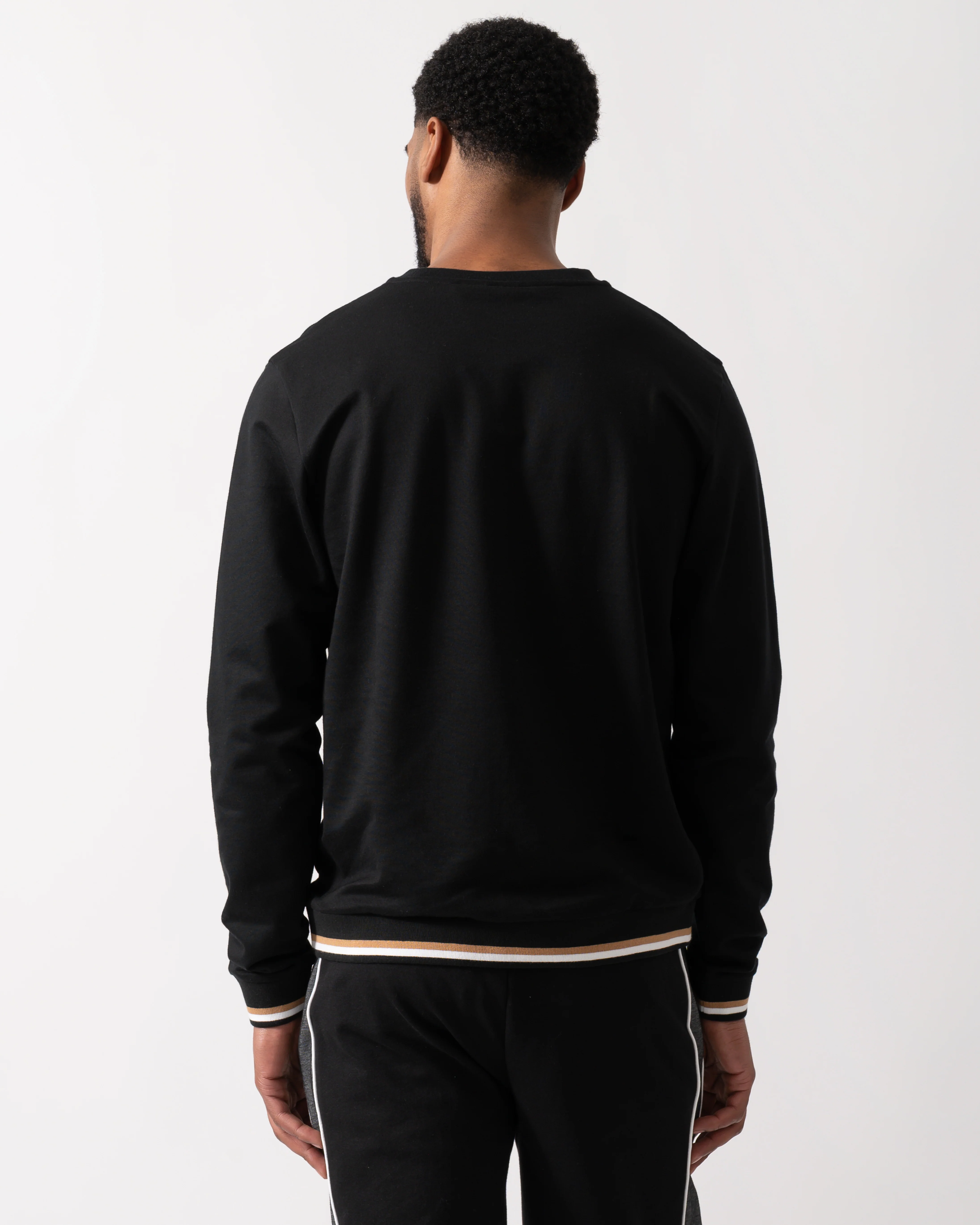 BOSS Orange Mens Iconic Loungewear Sweatshirt - Black 001 - Image 4