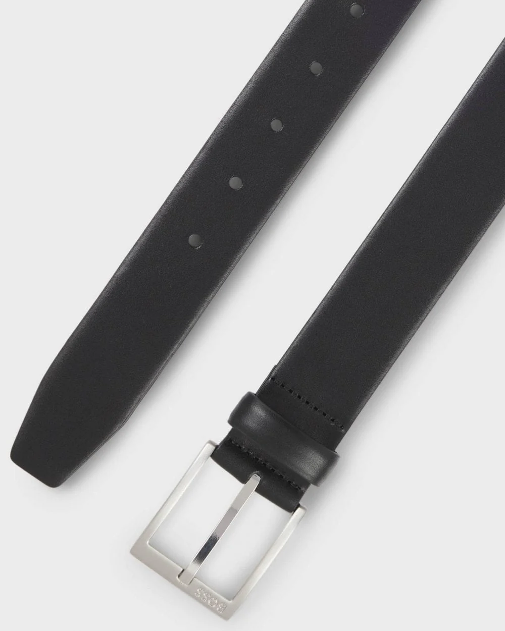 BOSS Orange Mens Italian-Leather Belt with Silver-Toned Buckle - Image 2