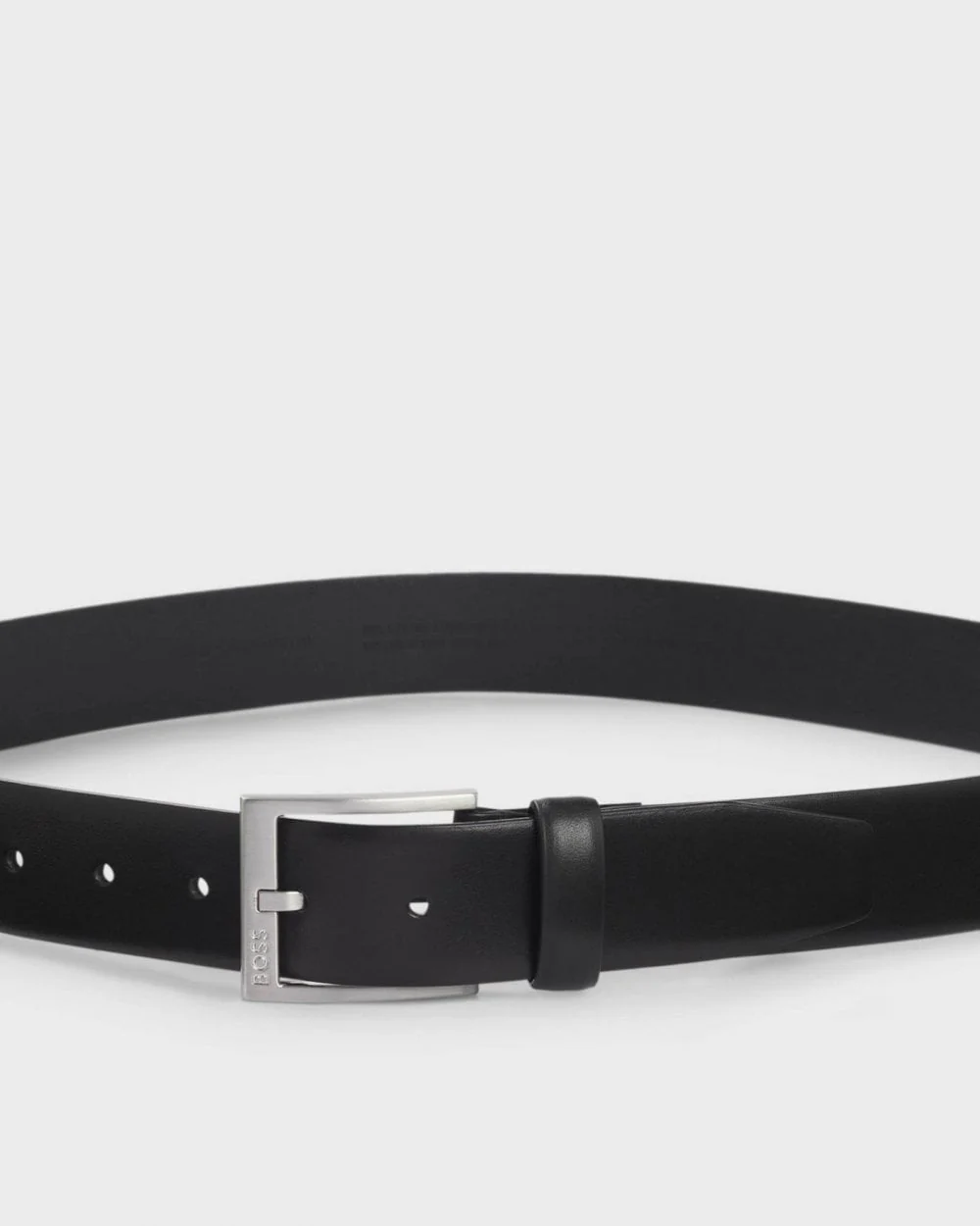 BOSS Orange Mens Italian-Leather Belt with Silver-Toned Buckle - Image 3