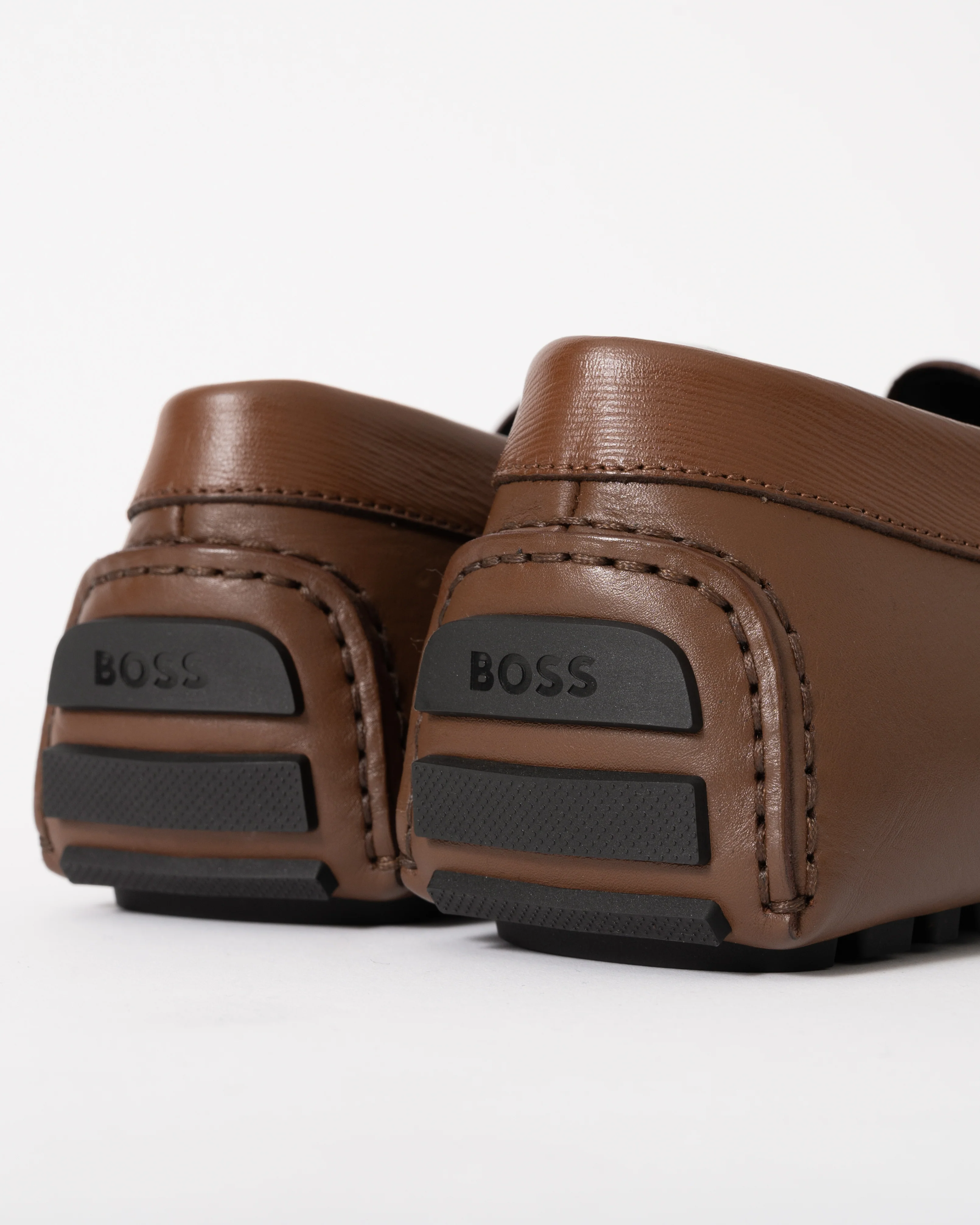 BOSS Orange Mens Leather Driving Moccasins - Medium Brown 214 - Image 2