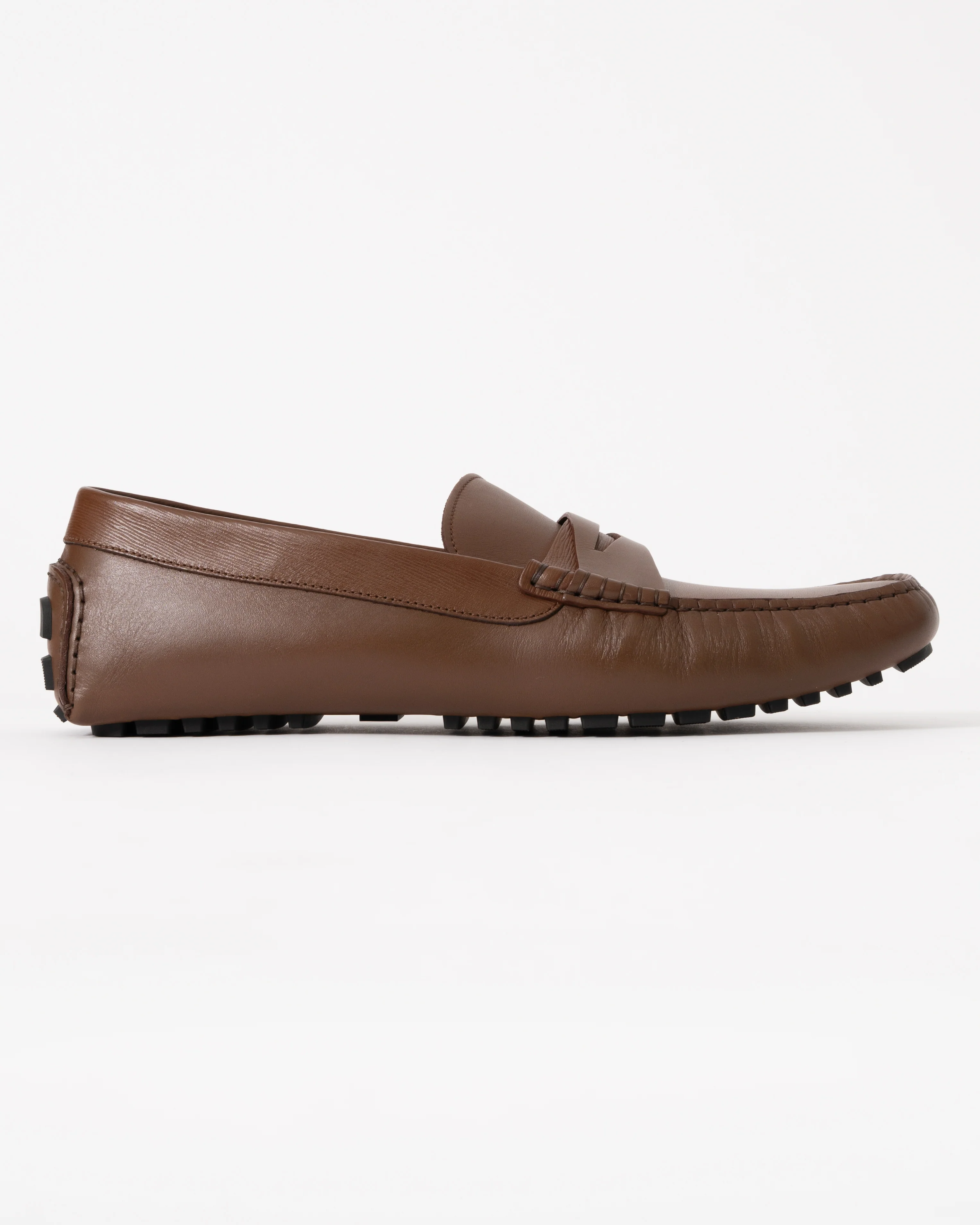 BOSS Orange Mens Leather Driving Moccasins - Medium Brown 214 - Image 4