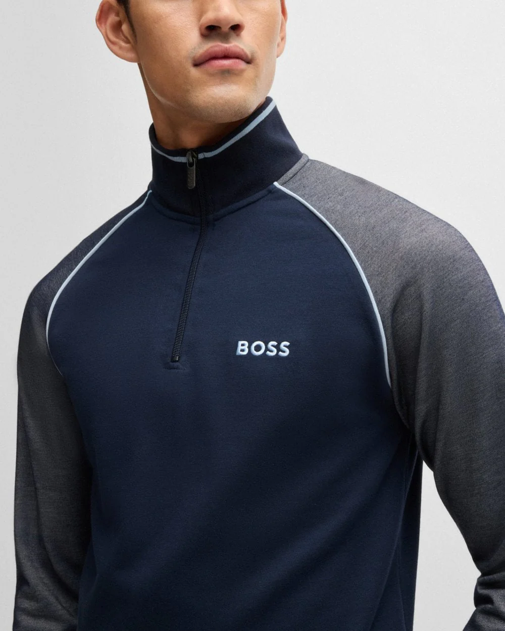 BOSS Orange Mens Loungewear Tracksuit 1/4 Zip Jacket - Image 2