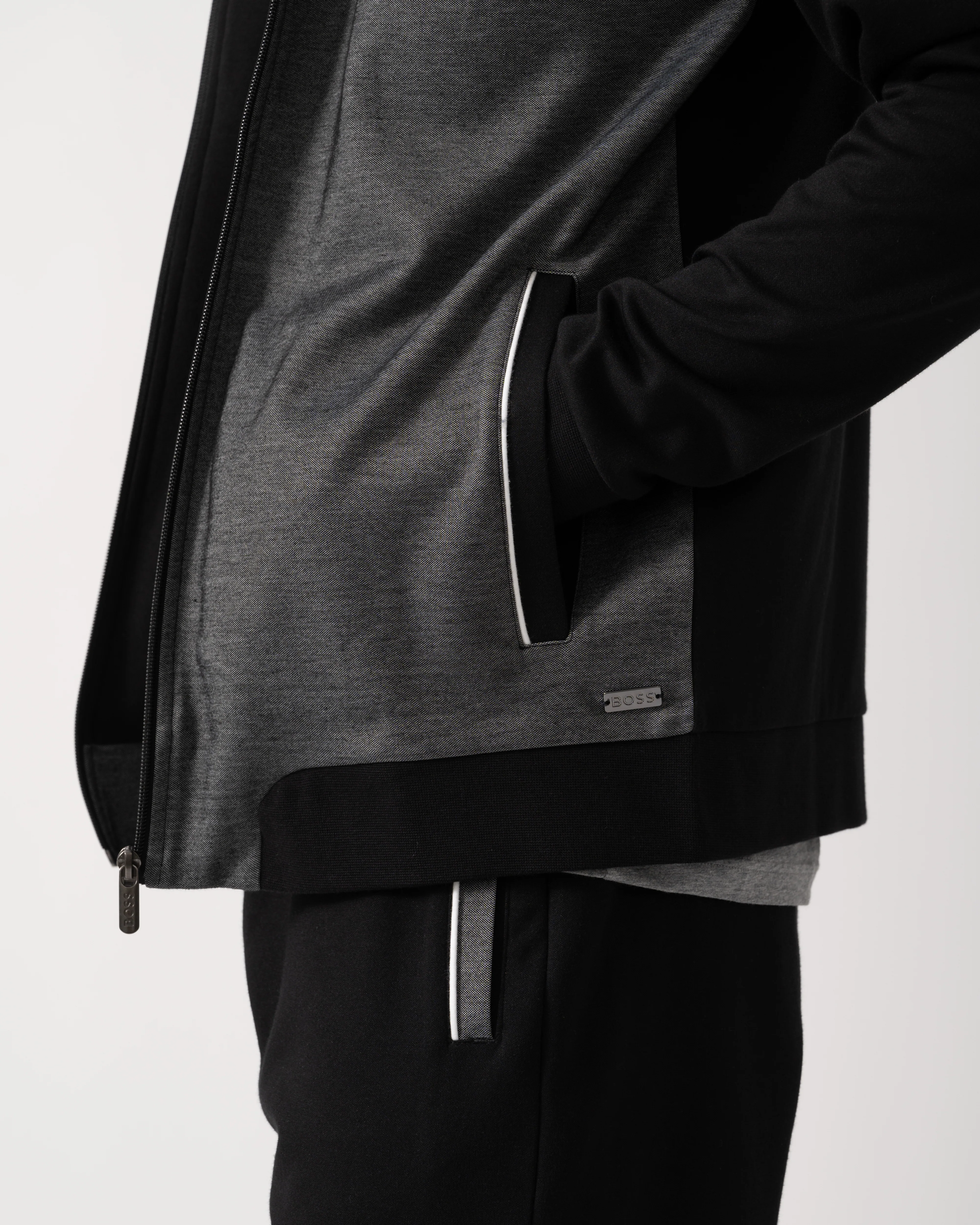 BOSS Orange Mens Loungewear Tracksuit Jacket 50545567 - Black 001 - Image 3