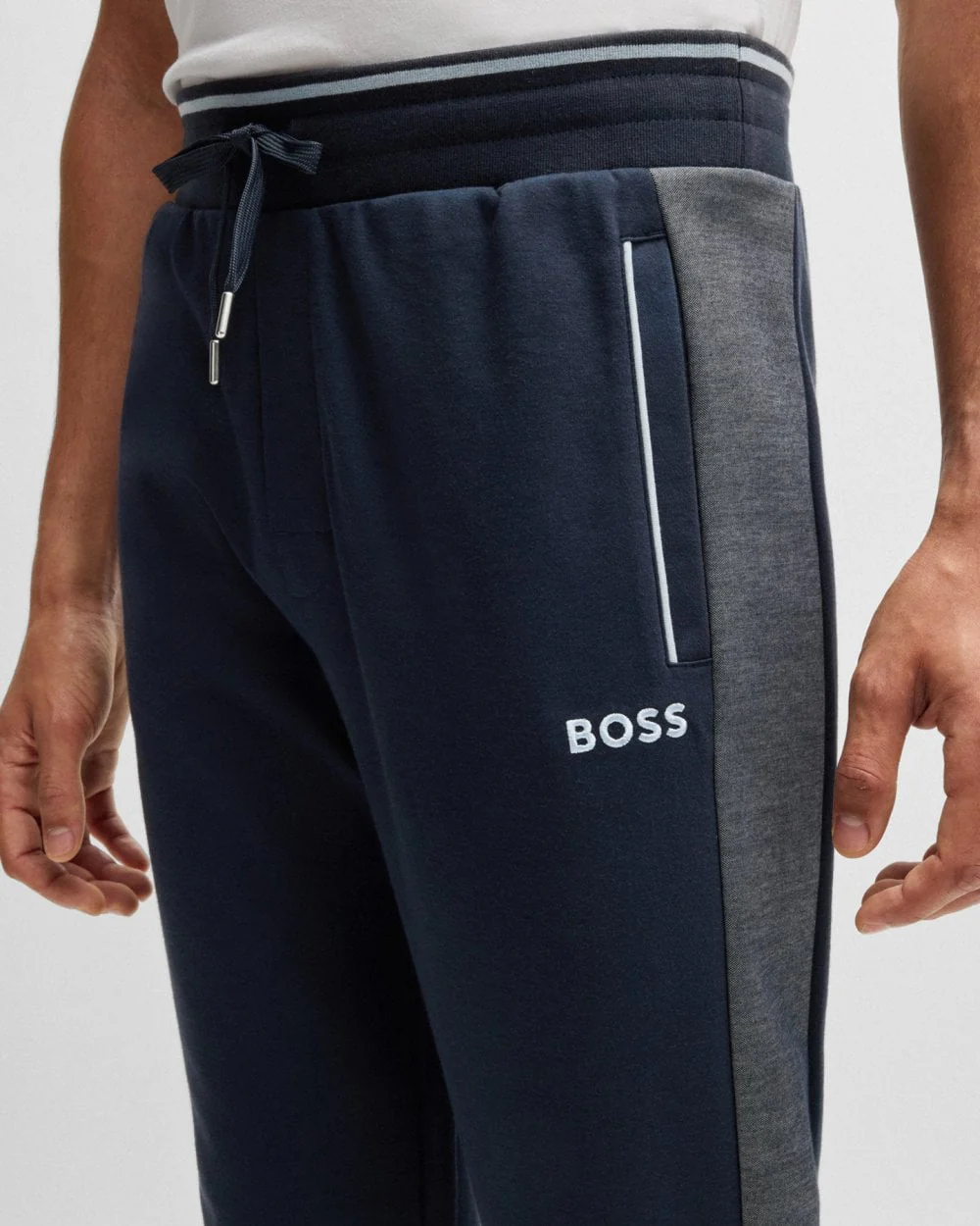 BOSS Orange Mens Loungewear Tracksuit Pants With Contrast Piping - Image 3