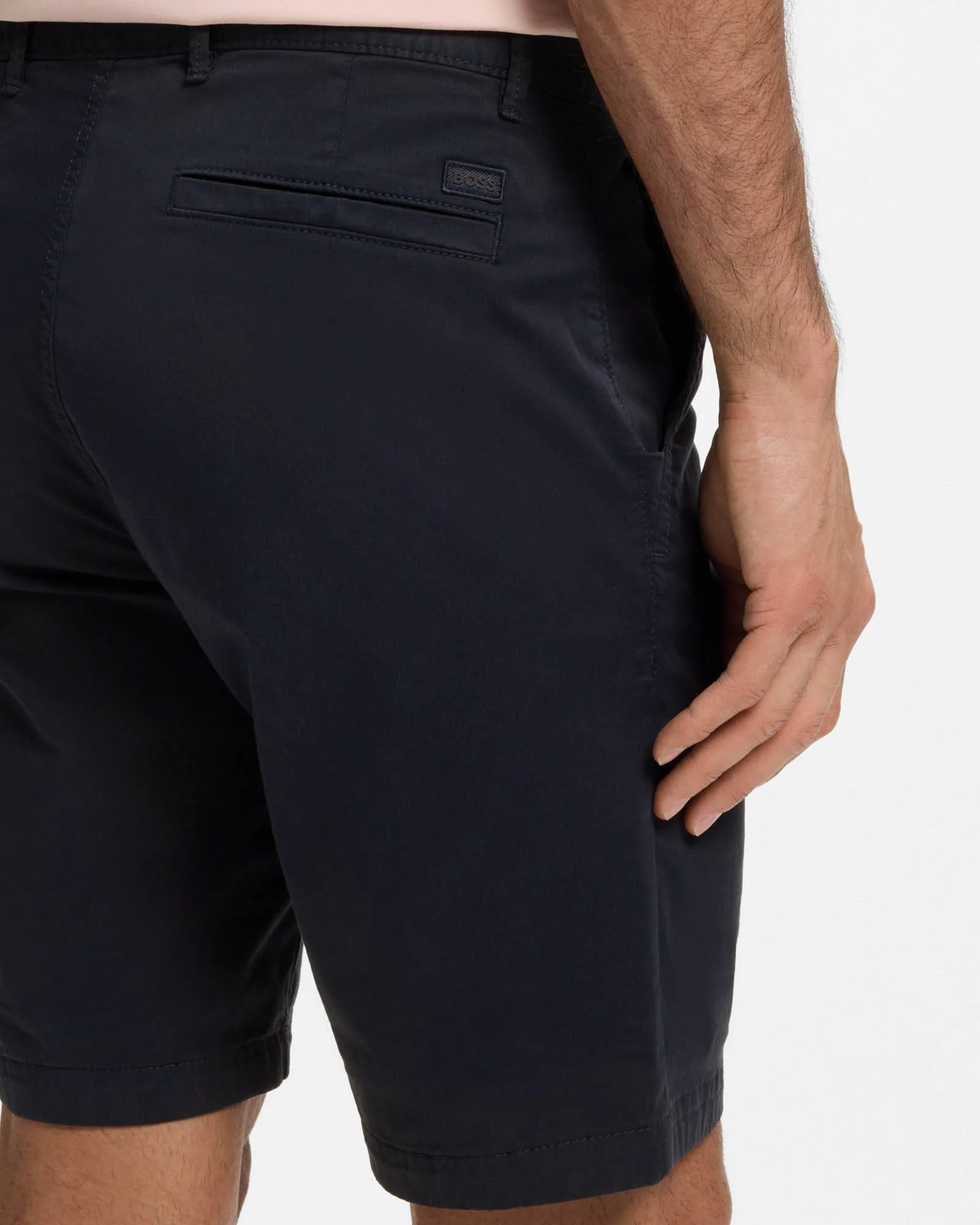 BOSS Orange Mens Slim Fit Chino Shorts in Stretch Cotton Twill - Dark Blue 404 - Image 2