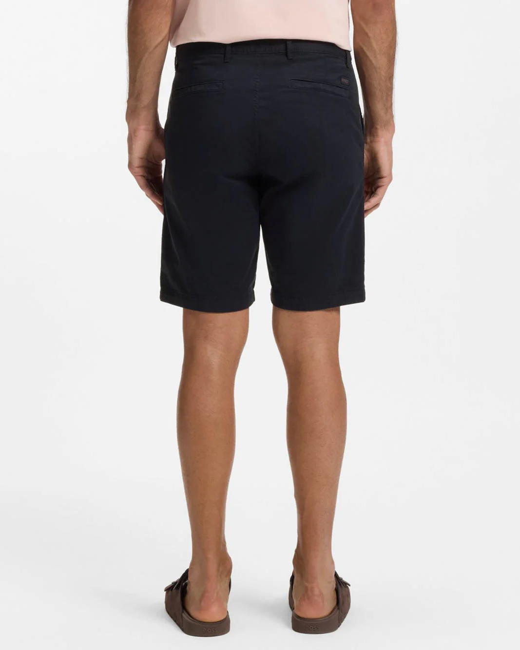 BOSS Orange Mens Slim Fit Chino Shorts in Stretch Cotton Twill - Dark Blue 404 - Image 3