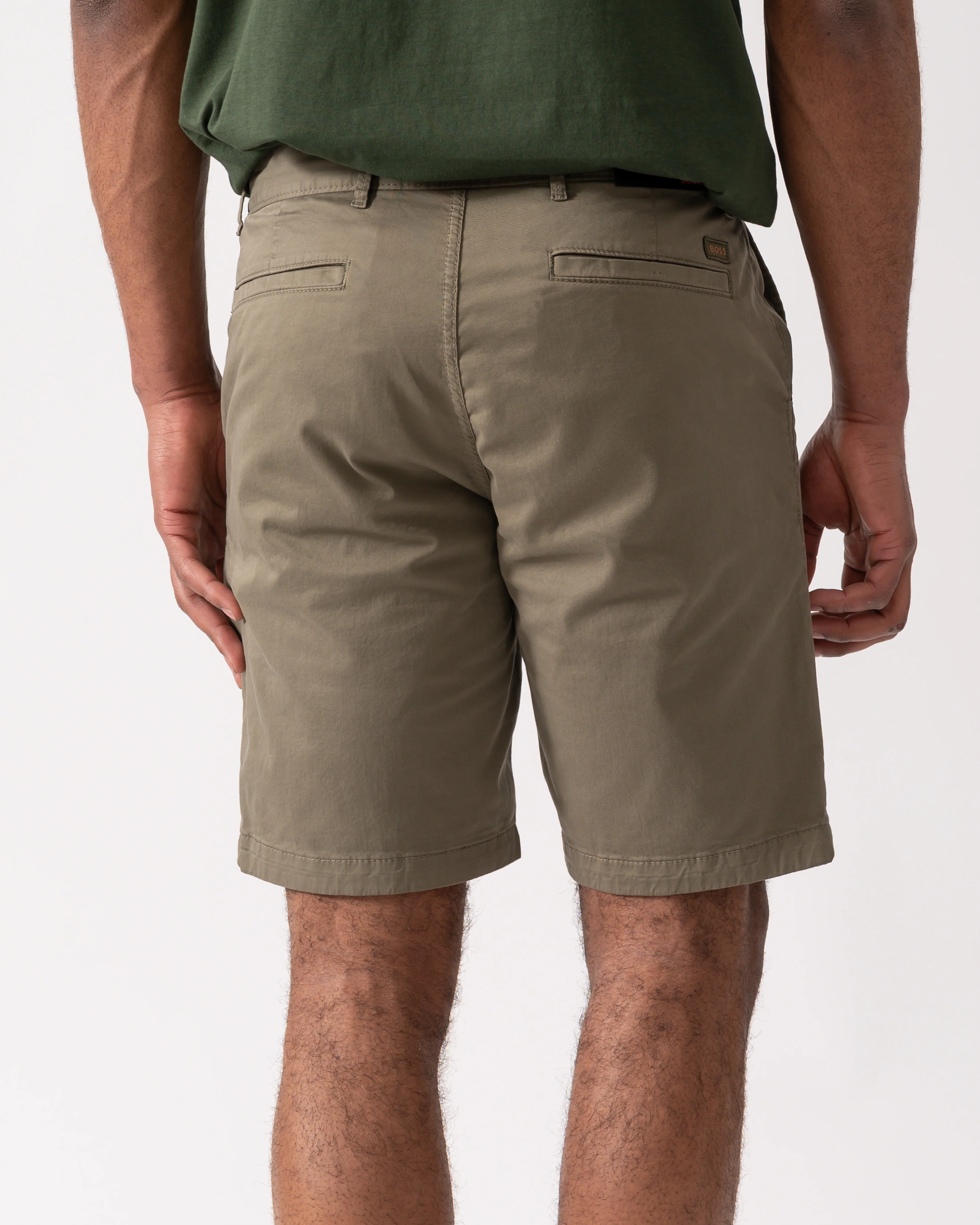 BOSS Orange Mens Slim Fit Chino Shorts in Stretch Cotton Twill - Open Green 342 - Image 3
