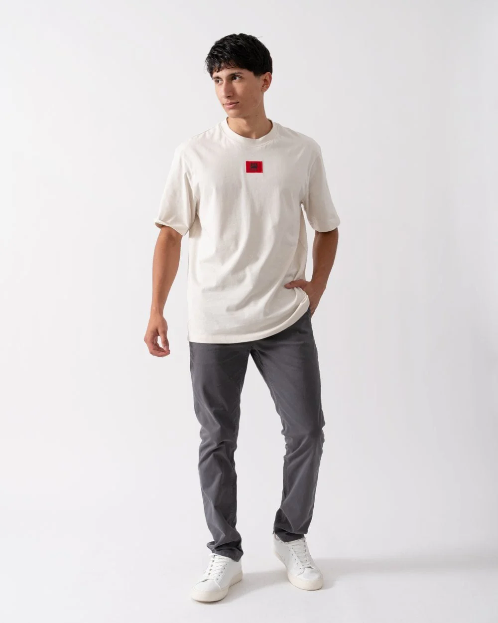 BOSS Orange Mens Slim Fit Chinos in Stretch-Cotton Satin NOS - Grey 020 - Image 4