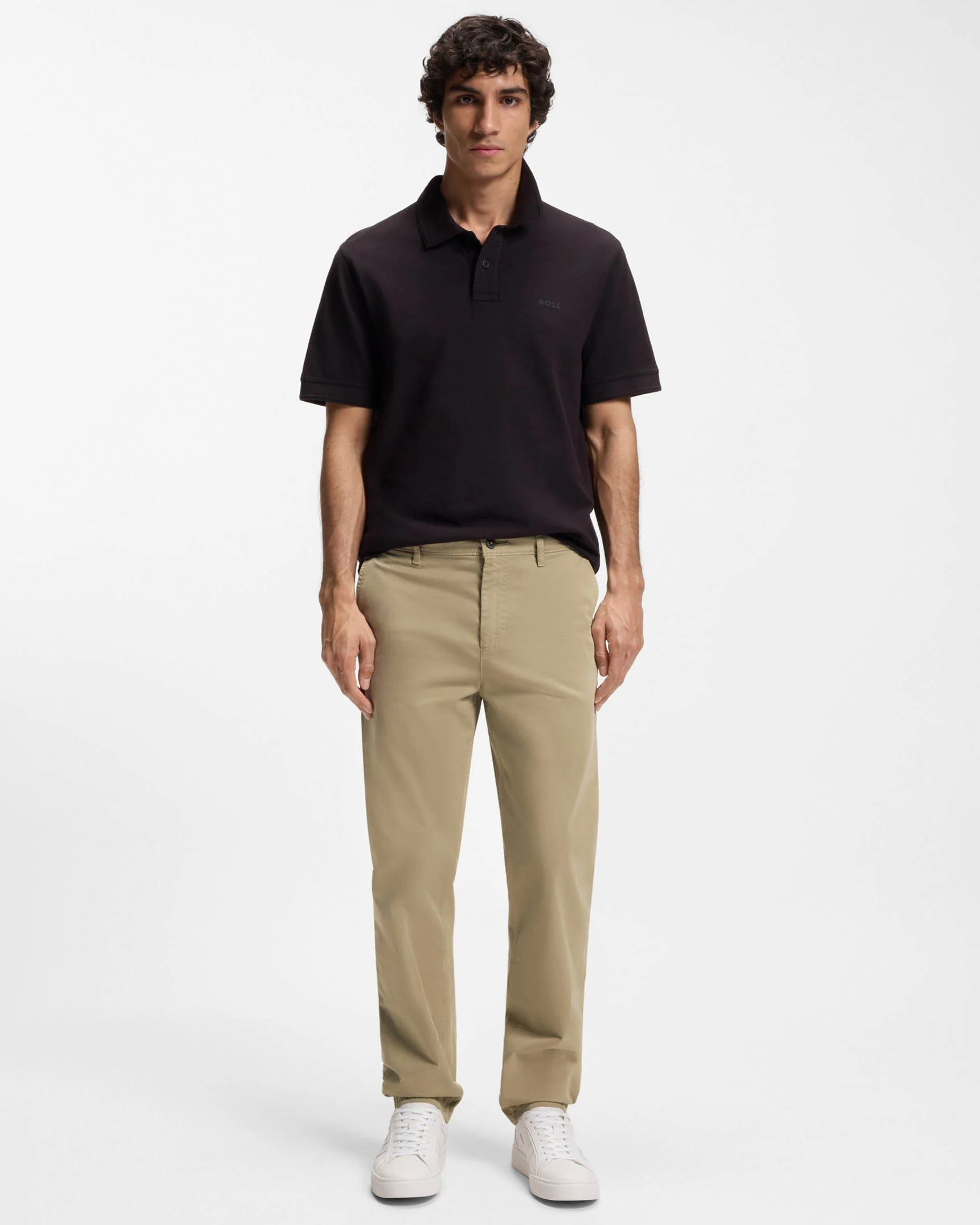 BOSS Orange Mens Tapered-Fit Chinos in Stretch-Cotton Satin - Light/Pastel Brown 239 - Image 2