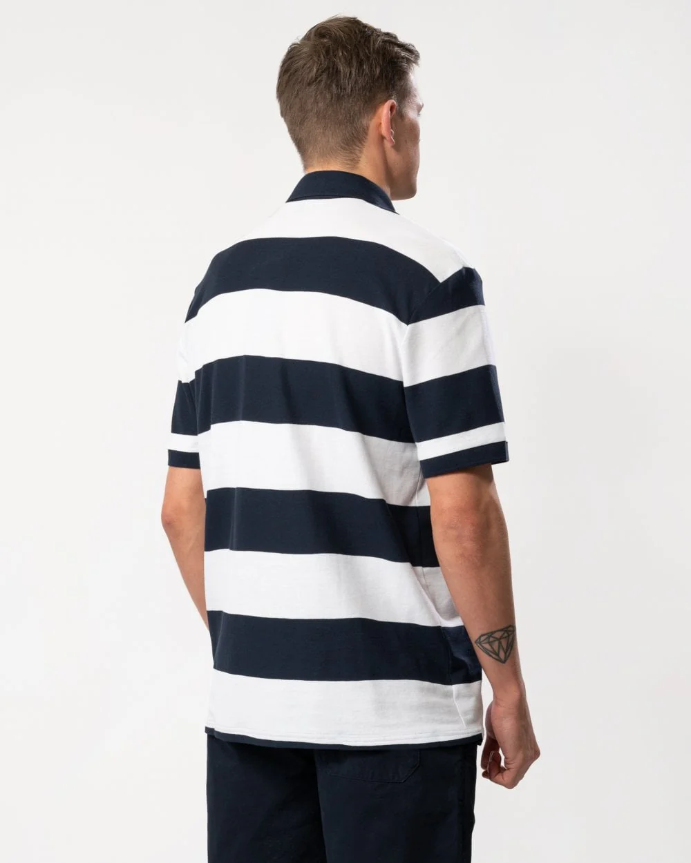 BOSS Orange Mens Thick Stripe Polo Shirt - Image 4