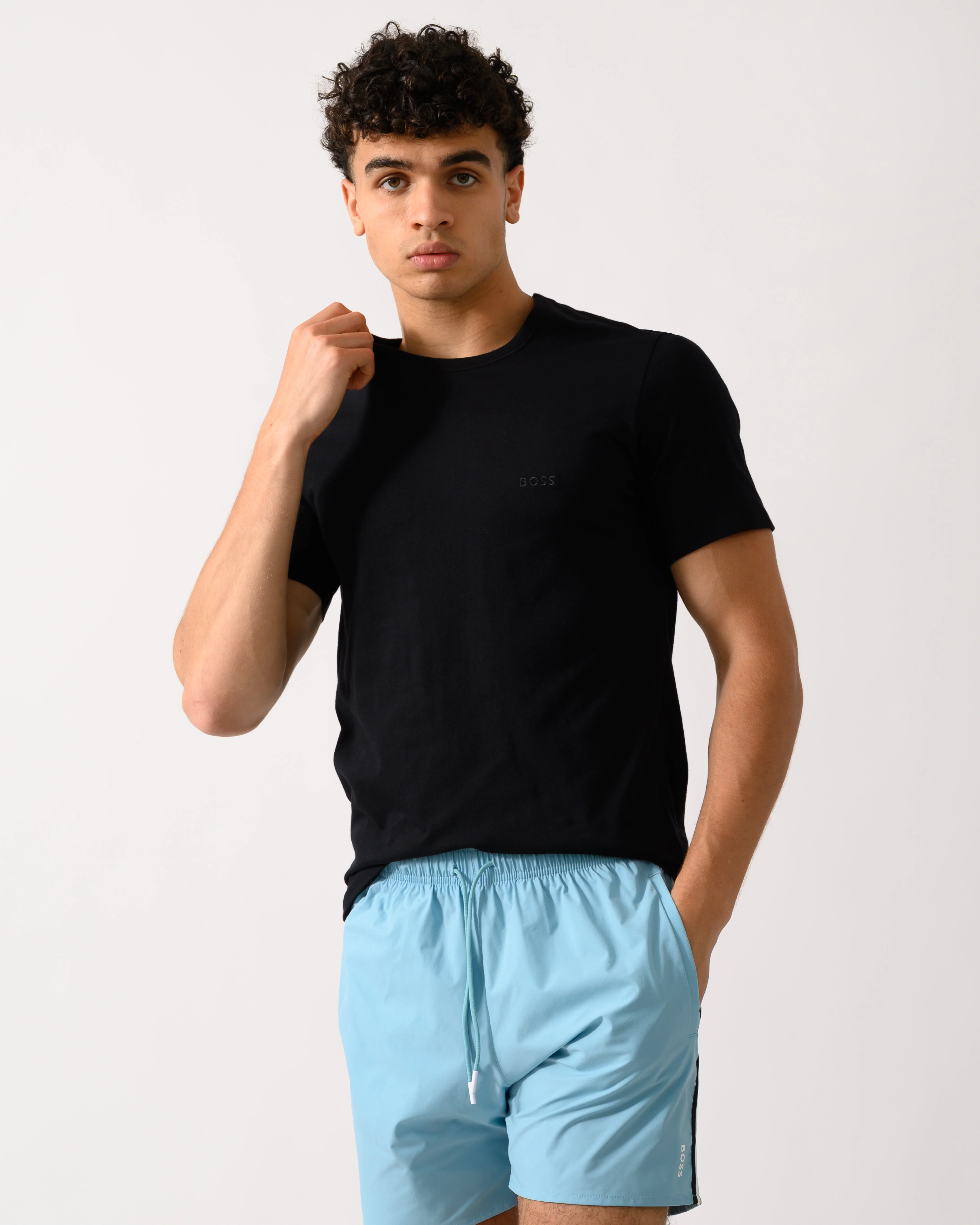 BOSS Orange Mens Three-Pack of Cotton Underwear T-Shirts with Logo Embroidery - Open Miscellaneous 965 - Image 2