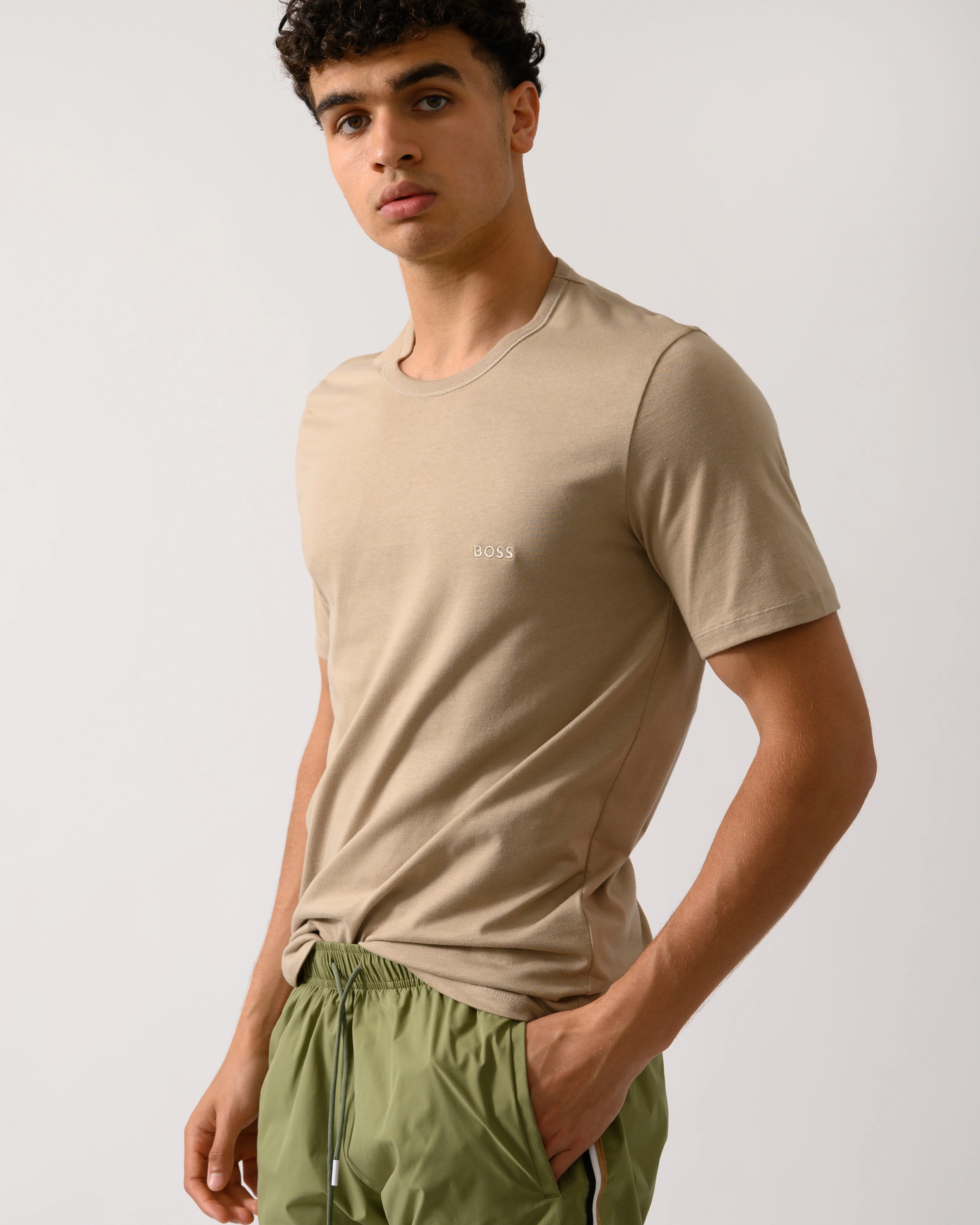 BOSS Orange Mens Three-Pack of Cotton Underwear T-Shirts with Logo Embroidery - Open Miscellaneous 965 - Image 3