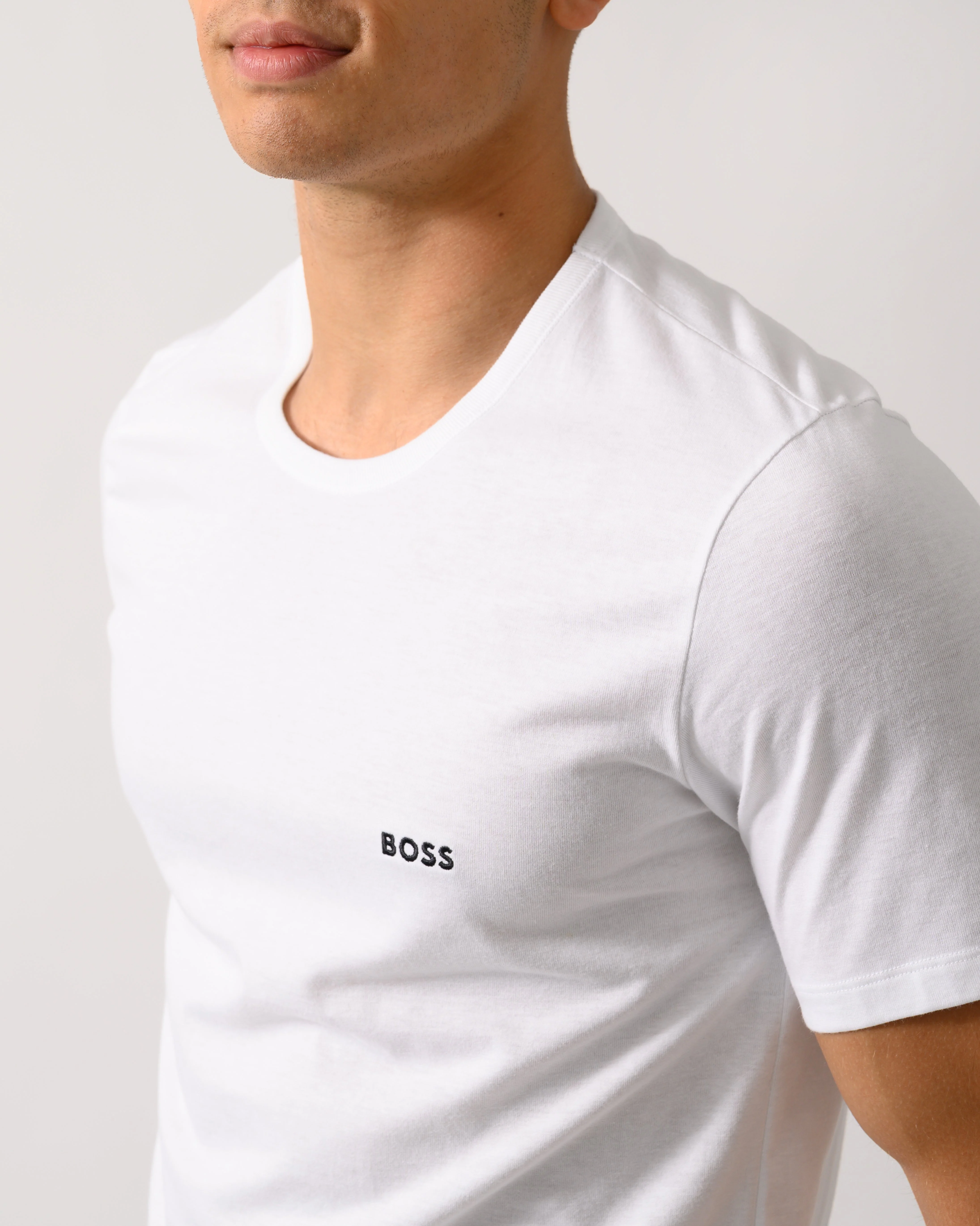BOSS Orange Mens Three-Pack of Cotton Underwear T-Shirts with Logo Embroidery - Open Miscellaneous 965 - Image 4