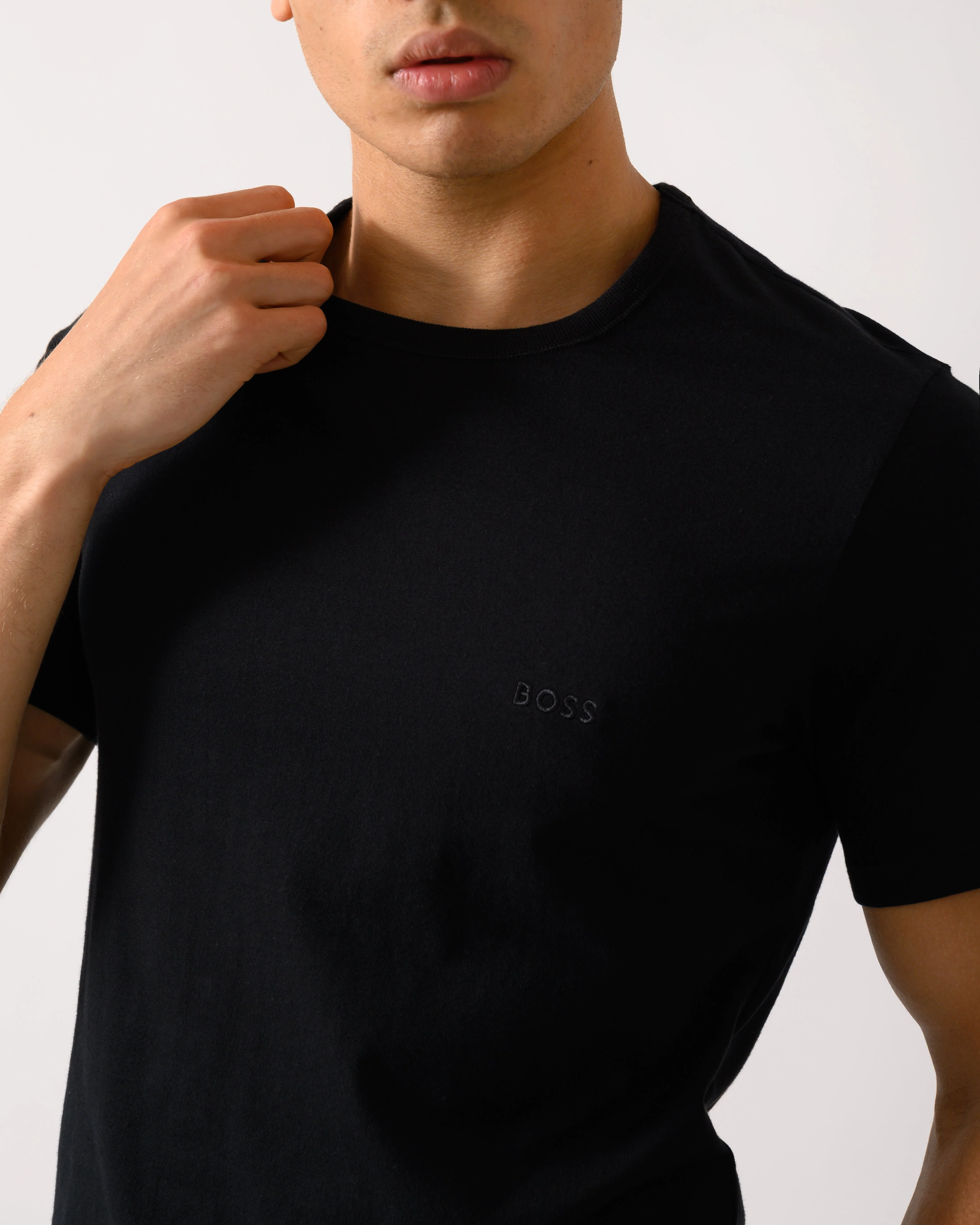 BOSS Orange Mens Three-Pack of Cotton Underwear T-Shirts with Logo Embroidery - Open Miscellaneous 965 - Image 5
