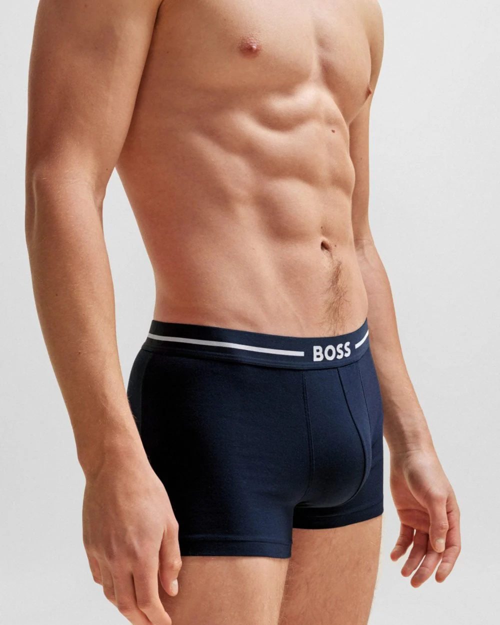 BOSS Orange Mens Three-Pack Of Stretch-Cotton Trunks With Logo Waistbands - Image 3