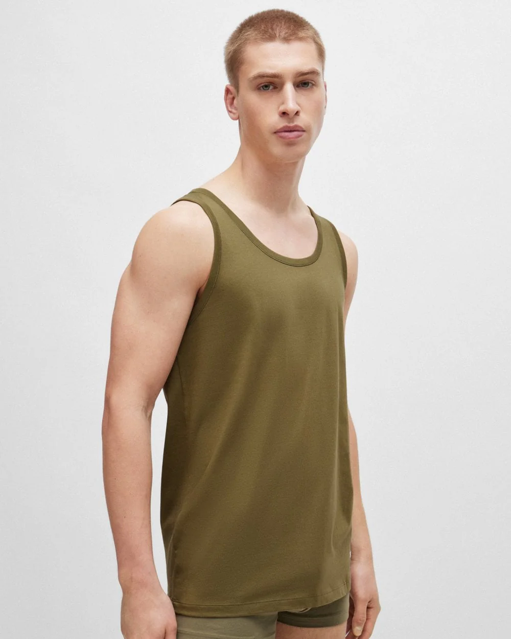 BOSS Orange Mens Three-Pack of Tank-Top Vests in Cotton - Image 3