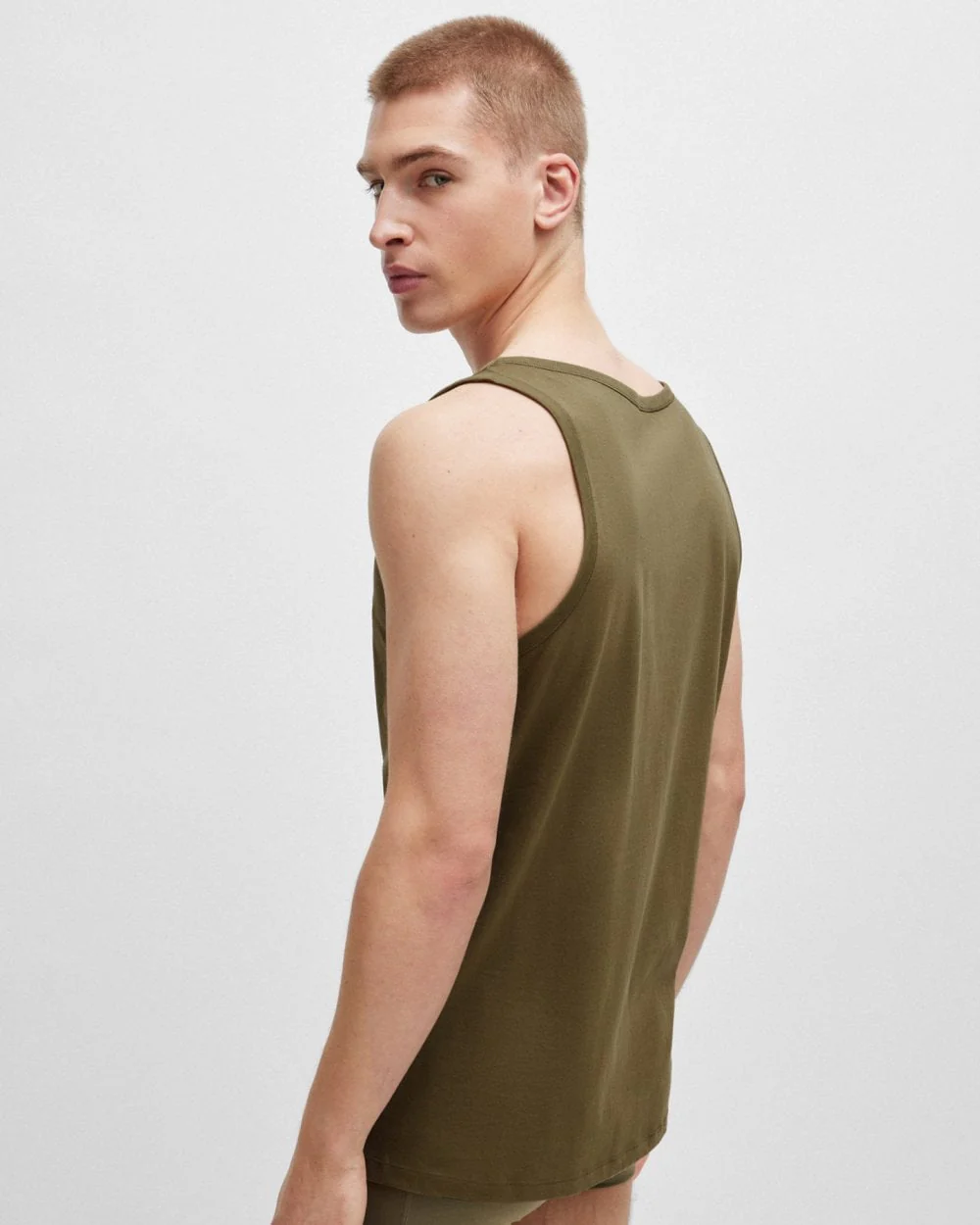 BOSS Orange Mens Three-Pack of Tank-Top Vests in Cotton - Image 4