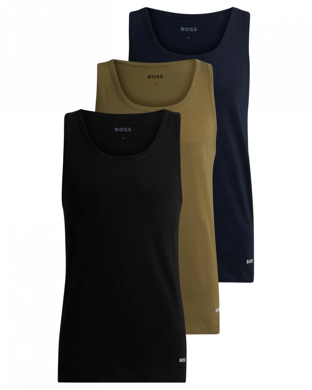 BOSS Orange Mens Three-Pack of Tank-Top Vests in Cotton - Image 5