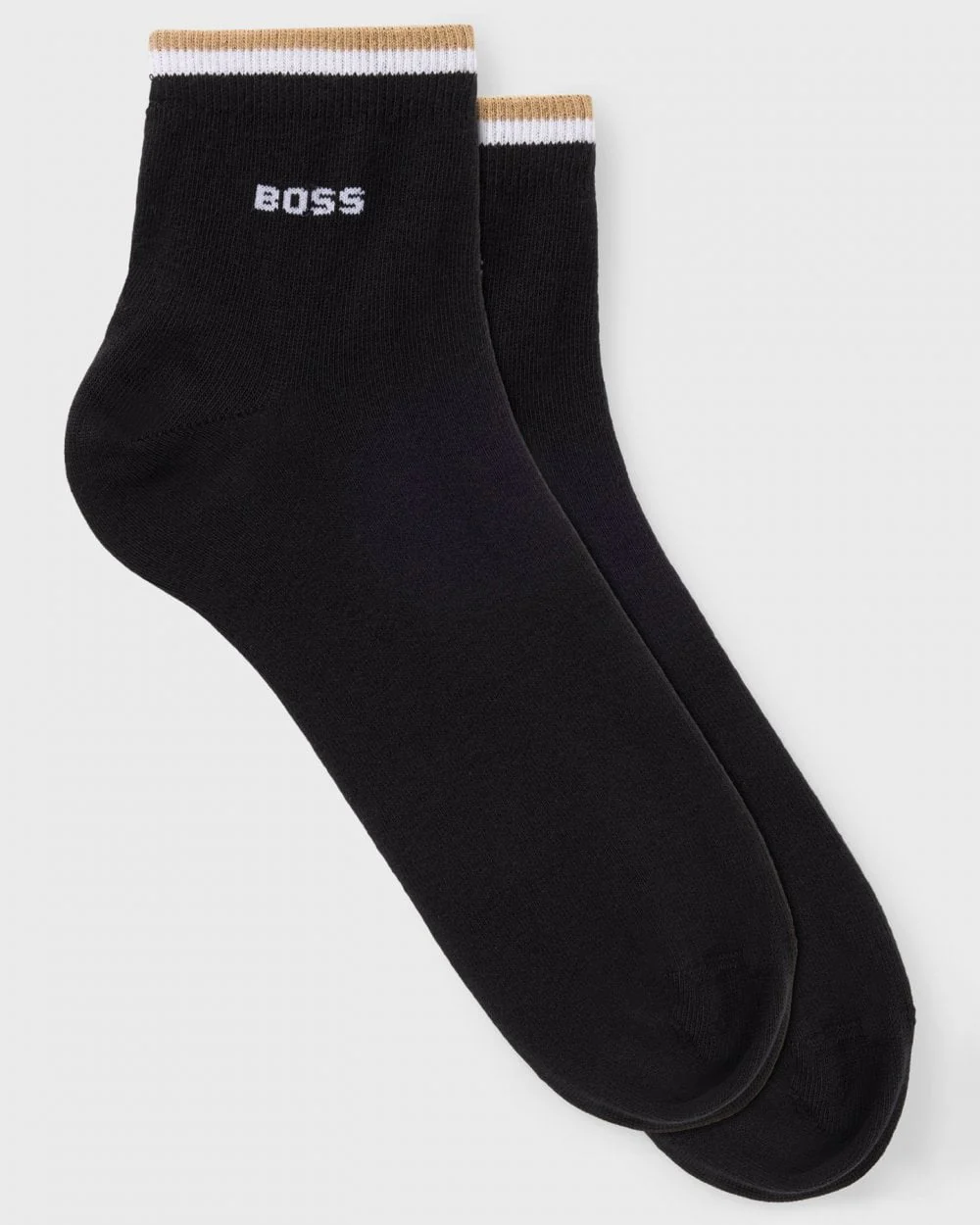 BOSS Orange Mens Two-Pack of Short Length Socks with Signature Stripe NOS - Black 001
