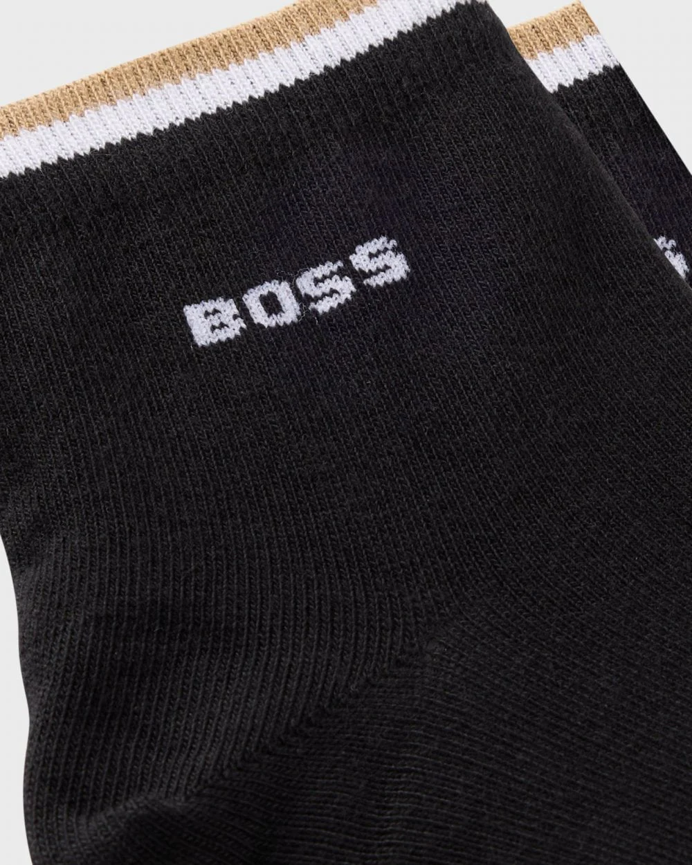 BOSS Orange Mens Two-Pack of Short Length Socks with Signature Stripe NOS - Black 001 - Image 2