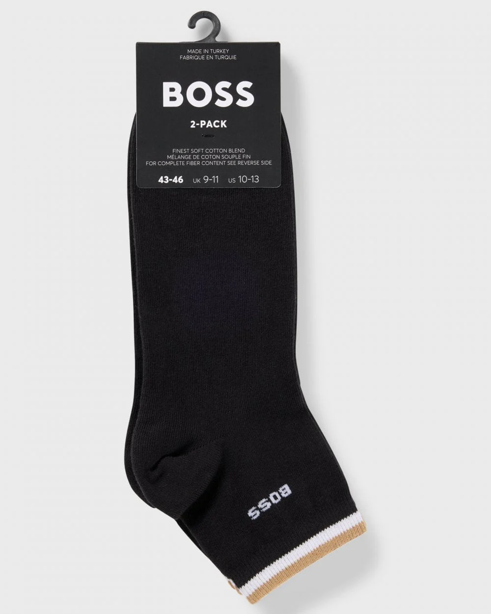 BOSS Orange Mens Two-Pack of Short Length Socks with Signature Stripe NOS - Black 001 - Image 3