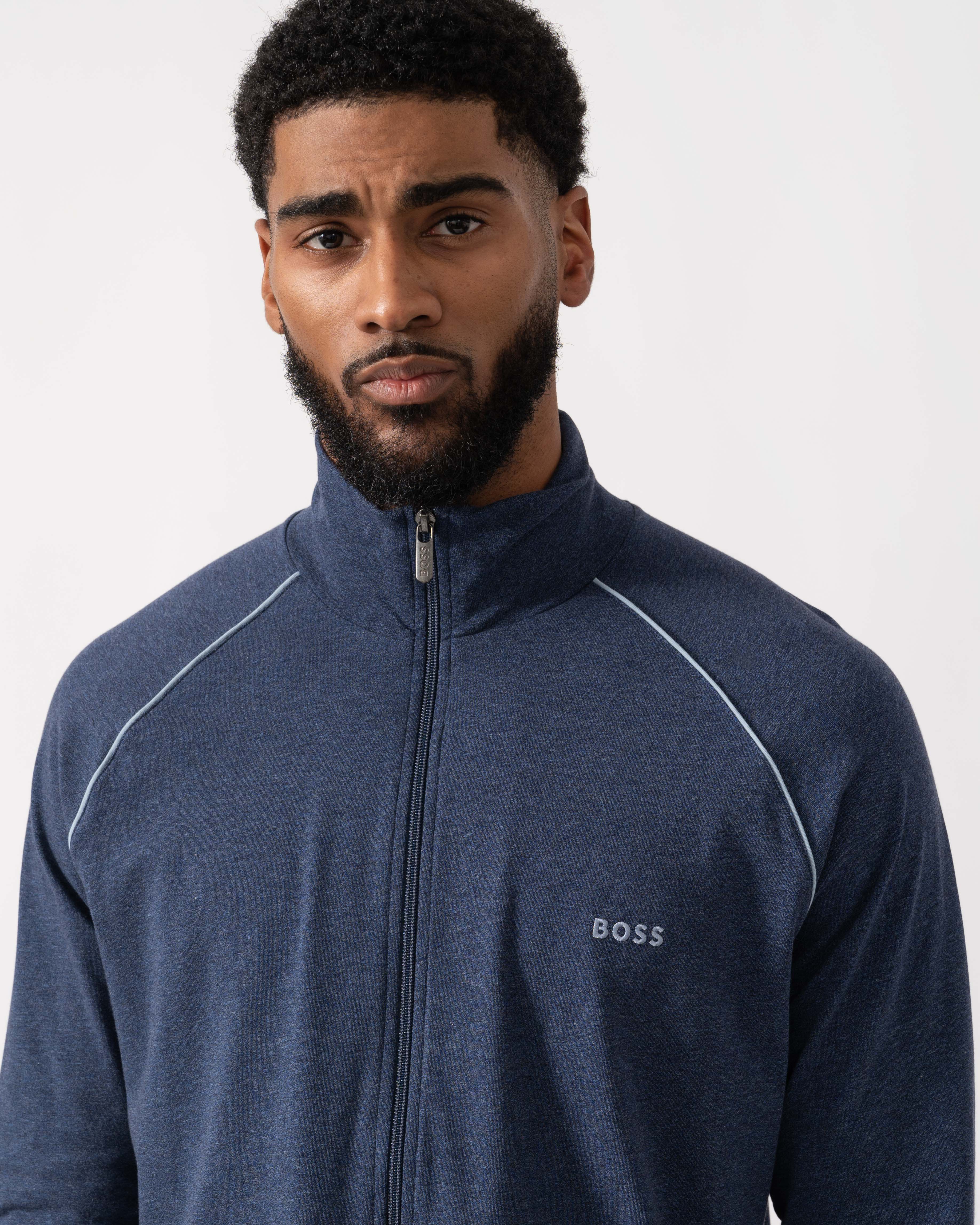 BOSS Orange Mix & Match Full Zip Loungewear Jacket - Open Blue 460 - Image 2