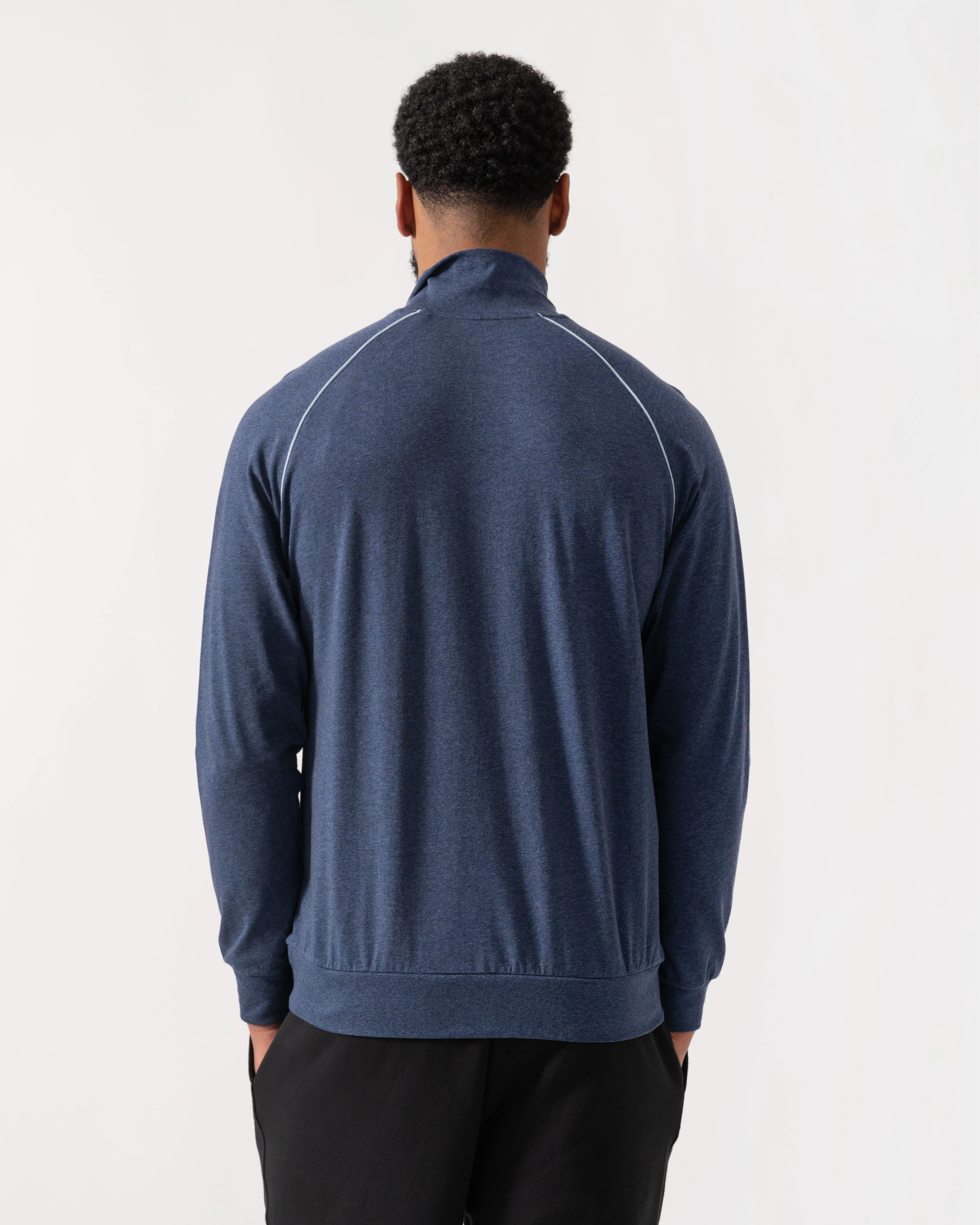 BOSS Orange Mix & Match Full Zip Loungewear Jacket - Open Blue 460 - Image 4