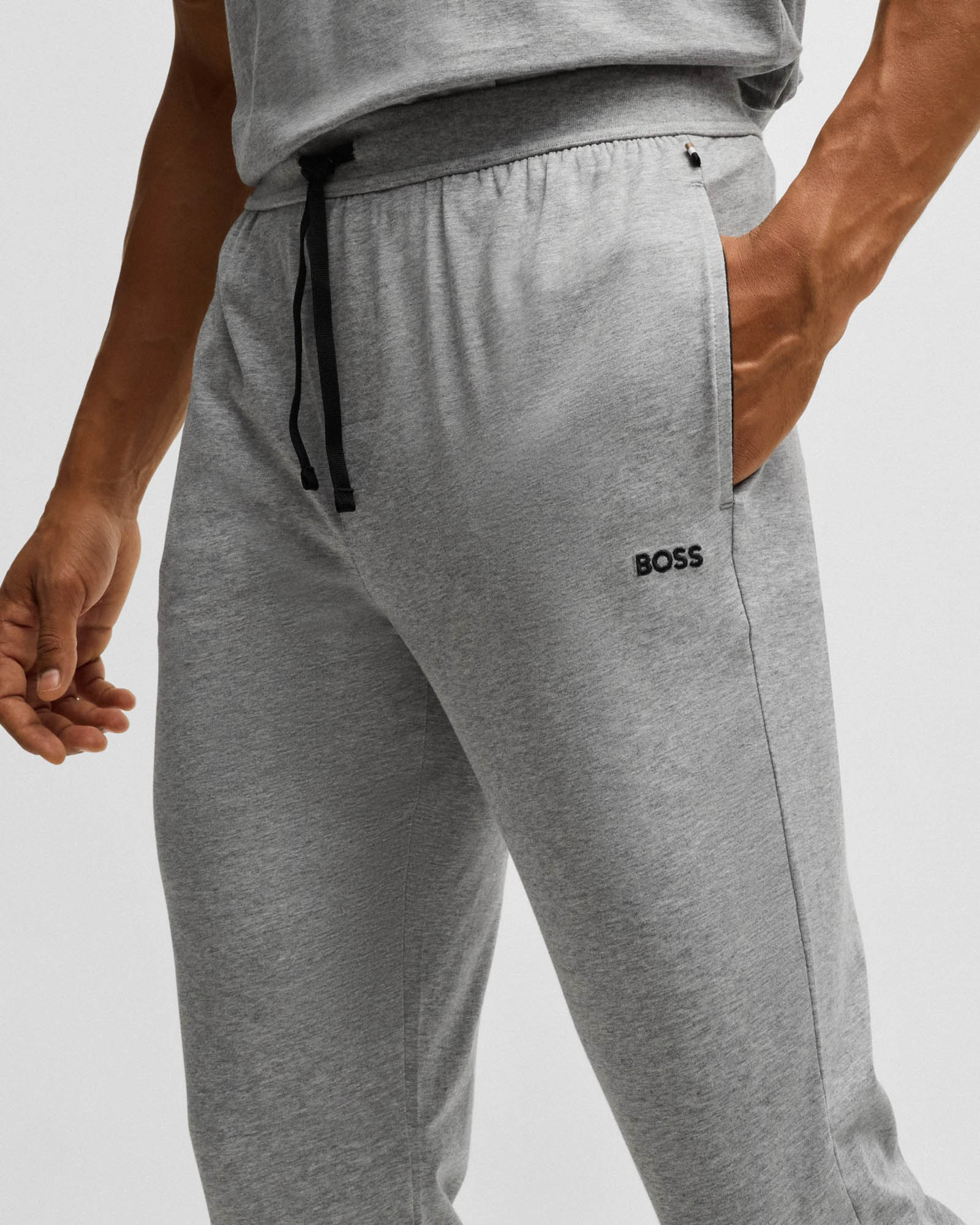 BOSS Orange Mix&Match Mens Loungewear Pants - Medium Grey 033 - Image 3