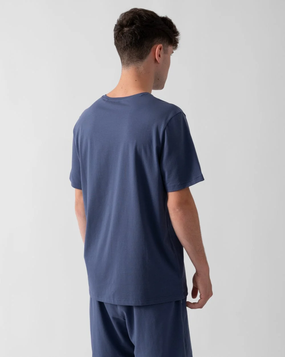 BOSS Orange Mix&Match Mens Stretch-Cotton Loungewear T-Shirt with Embroidered Logo - Navy 412 - Image 3