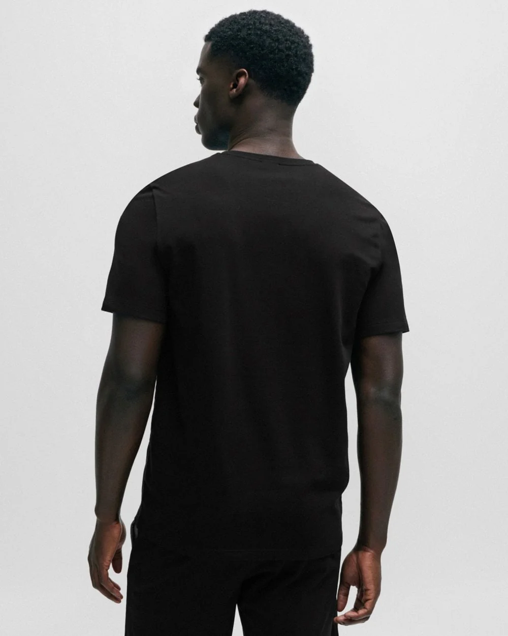 BOSS Orange Mix & Match Mens Stretch-Cotton Regular Fit T-Shirt with Logo Detail NOS - Black 001 - Image 4