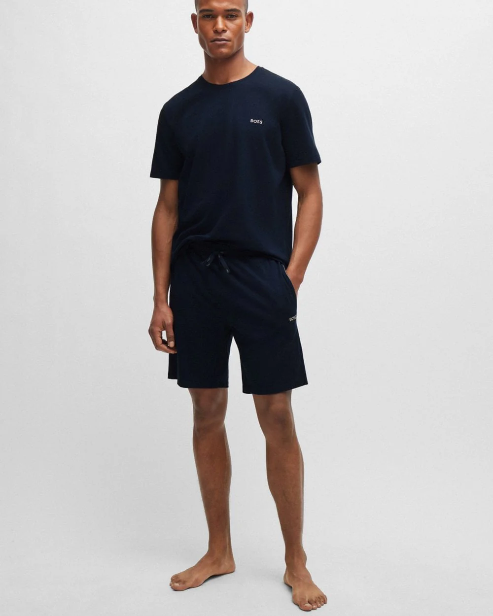 BOSS Orange Mix & Match Mens Stretch-Cotton Regular Fit T-Shirt with Logo Detail NOS - Dark Blue 403 - Image 2