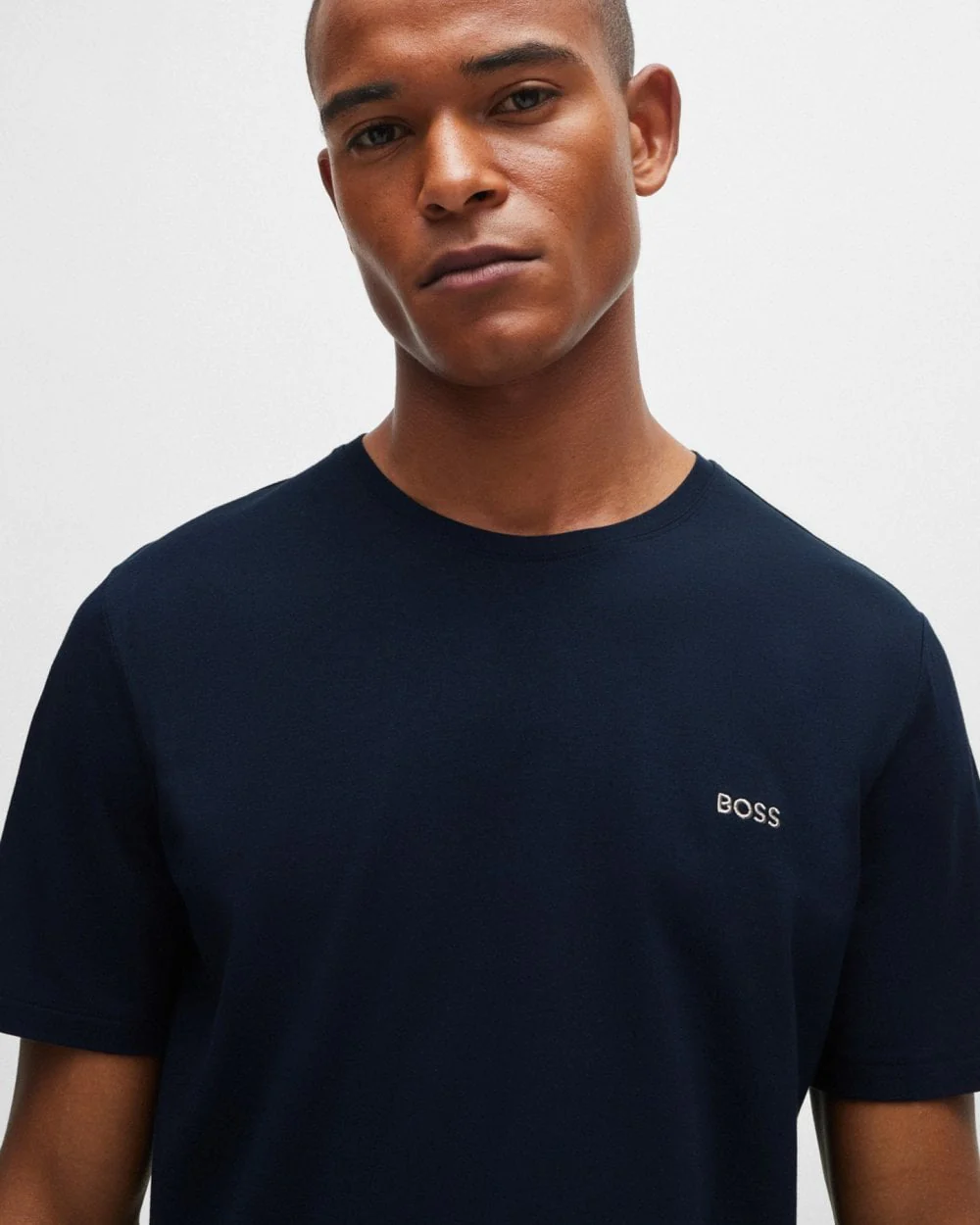 BOSS Orange Mix & Match Mens Stretch-Cotton Regular Fit T-Shirt with Logo Detail NOS - Dark Blue 403 - Image 3