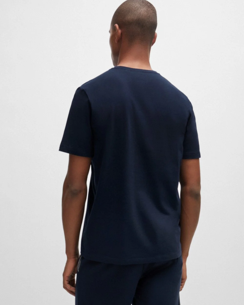 BOSS Orange Mix & Match Mens Stretch-Cotton Regular Fit T-Shirt with Logo Detail NOS - Dark Blue 403 - Image 4