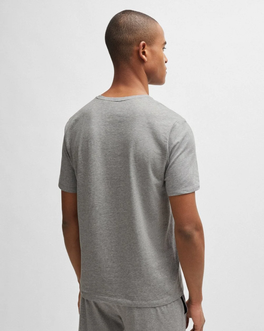 BOSS Orange Mix & Match Mens Stretch-Cotton Regular Fit T-Shirt with Logo Detail NOS - Medium Grey 033 - Image 3