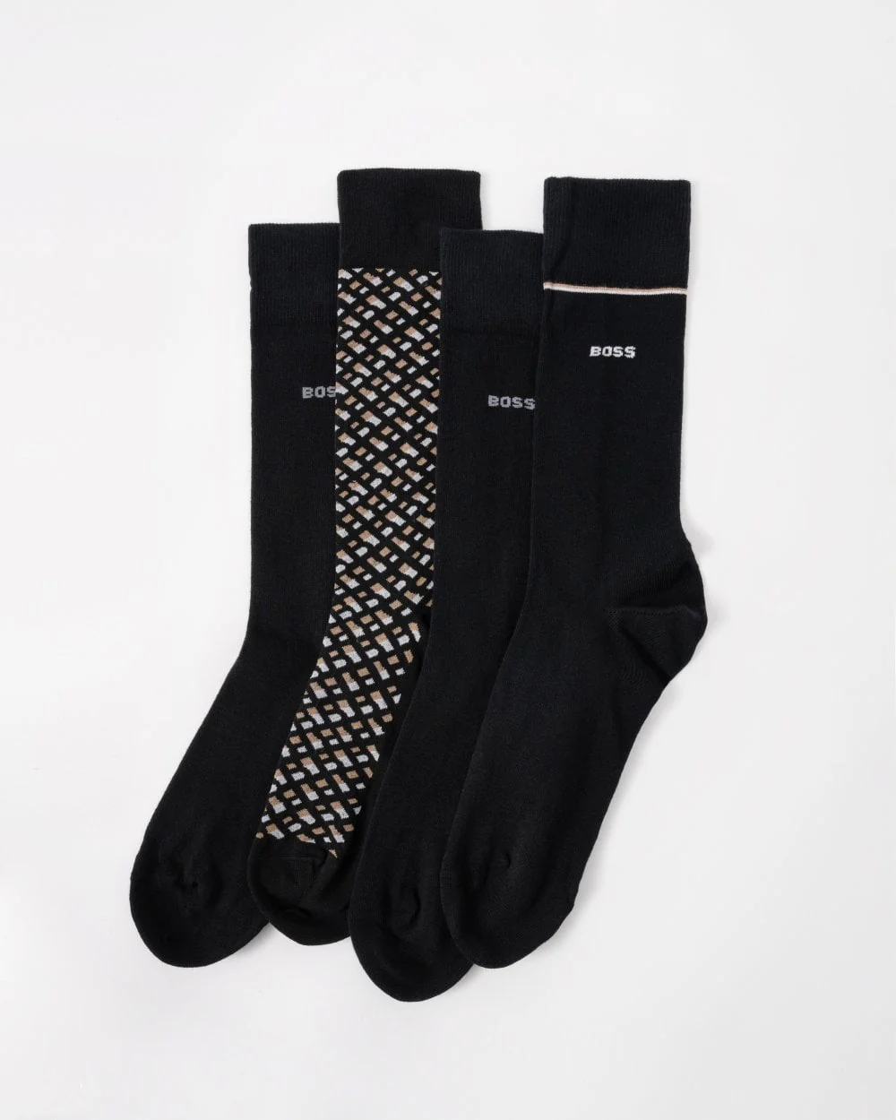 BOSS Orange Monogram 4-Pack Mens Socks Gift Set - Black 001 - Image 2
