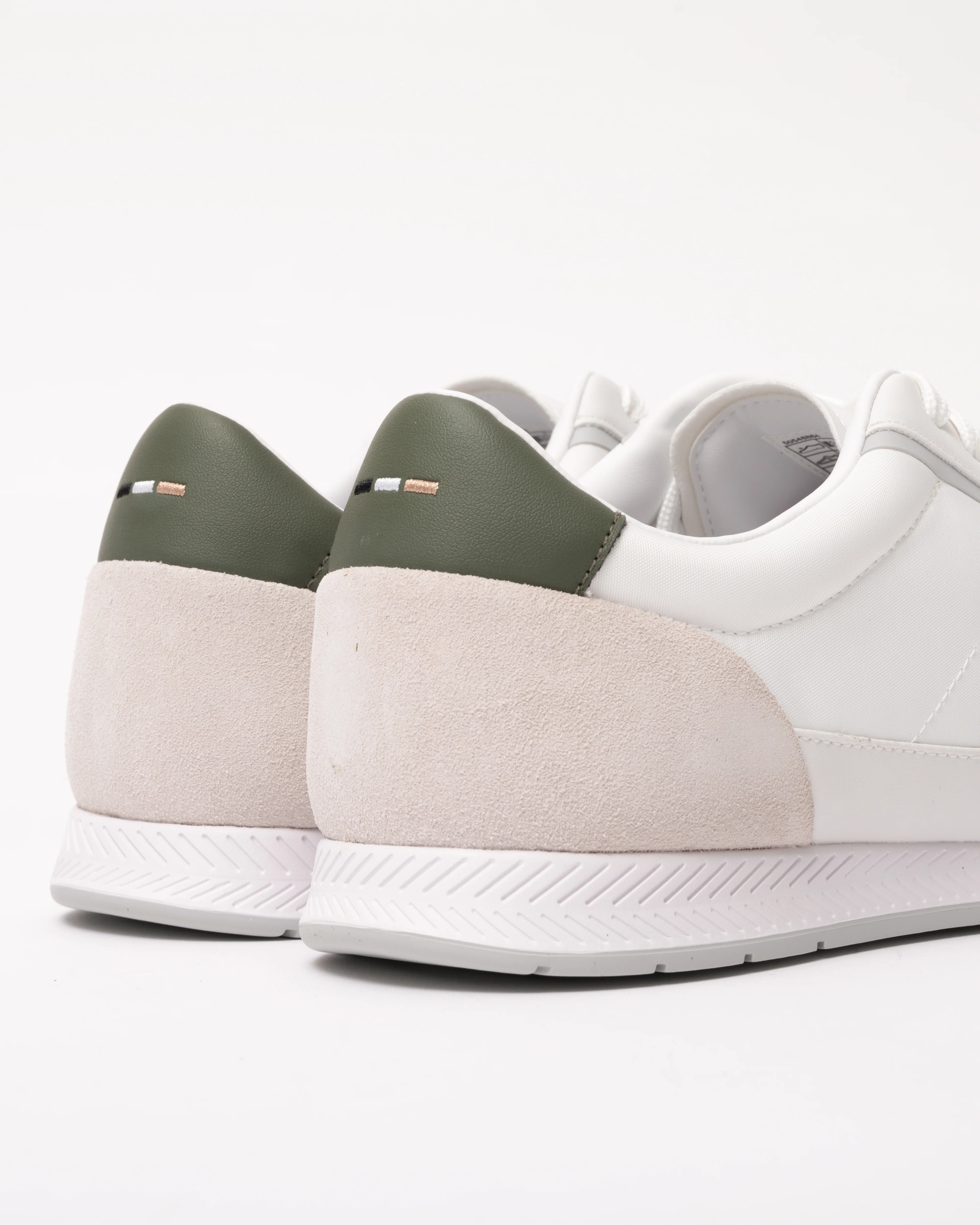 BOSS Orange Nitan Mens Low-top trainers with suede and faux leather - Open White 143 - Image 2