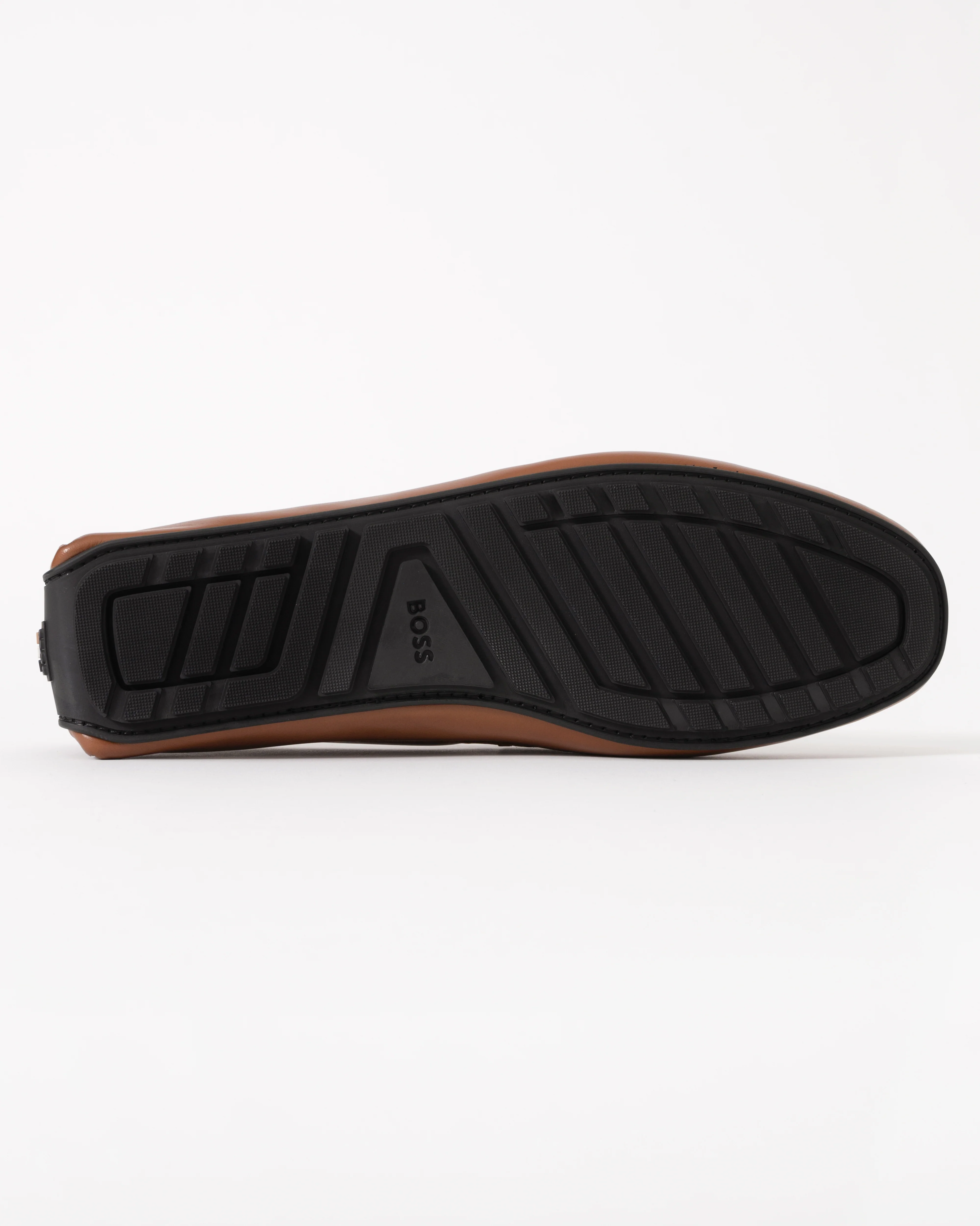 BOSS Orange Noel Mens Leather Loafers with Branded Hardware - Medium Brown 210 - Image 5