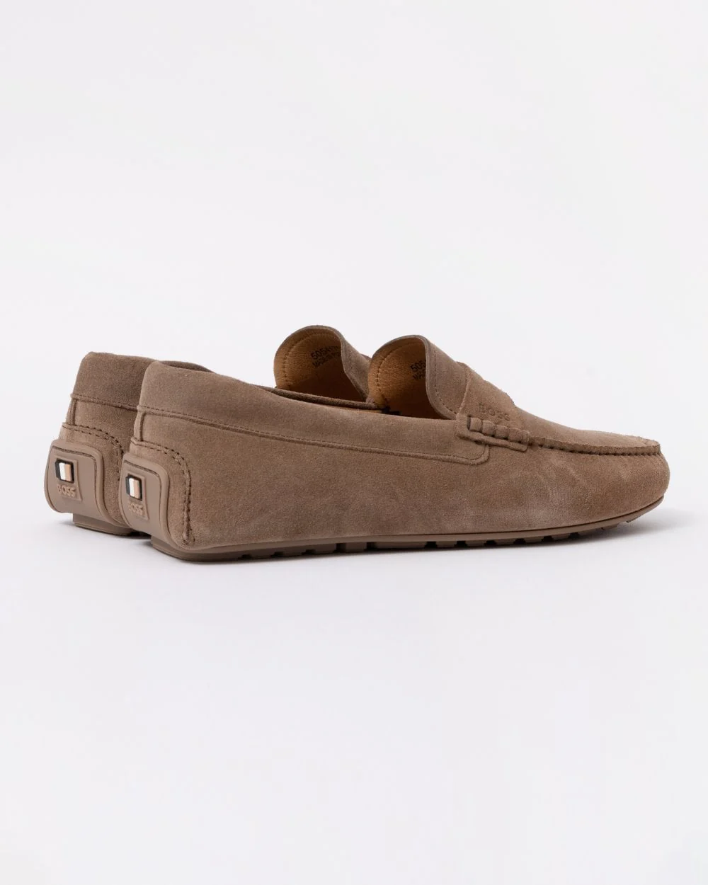 BOSS Orange Noel Mens Suede Moccasins with Penny Trim - Medium Beige 260 - Image 3