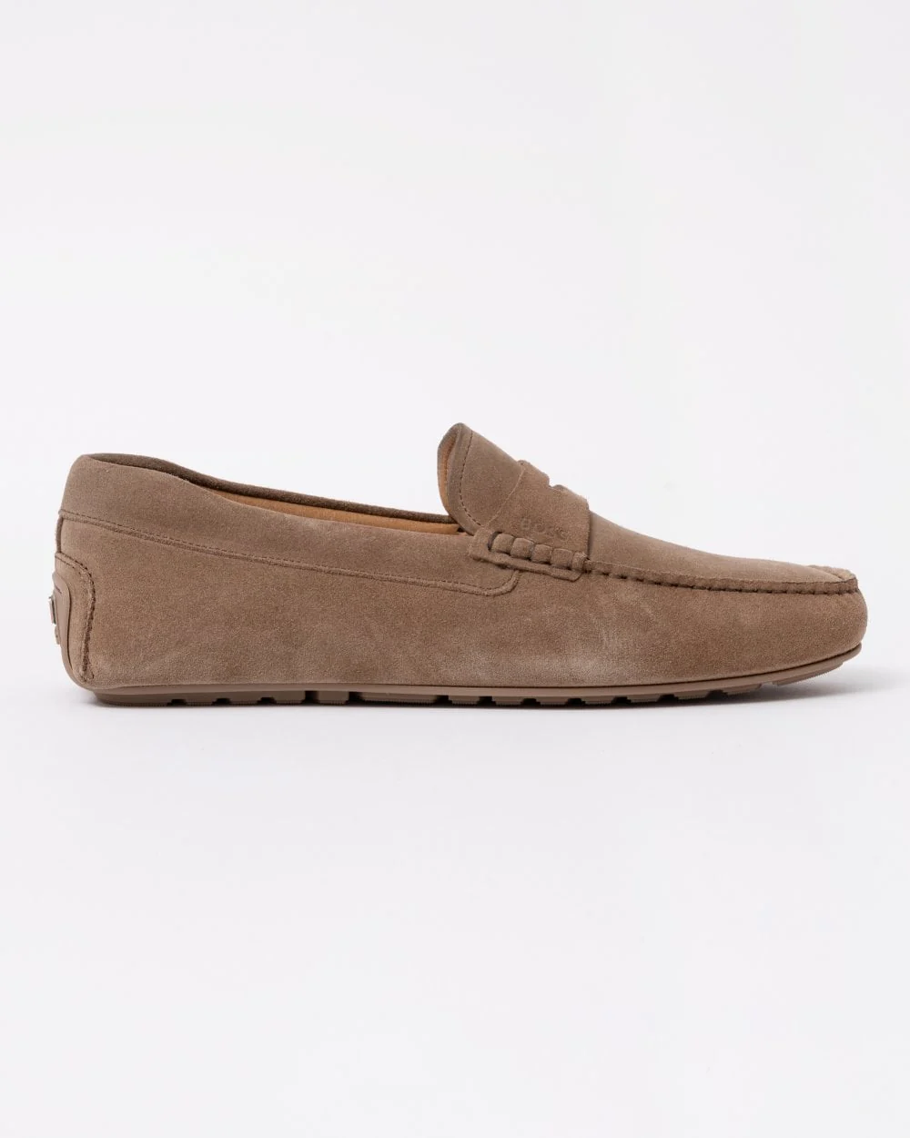BOSS Orange Noel Mens Suede Moccasins with Penny Trim - Medium Beige 260 - Image 5