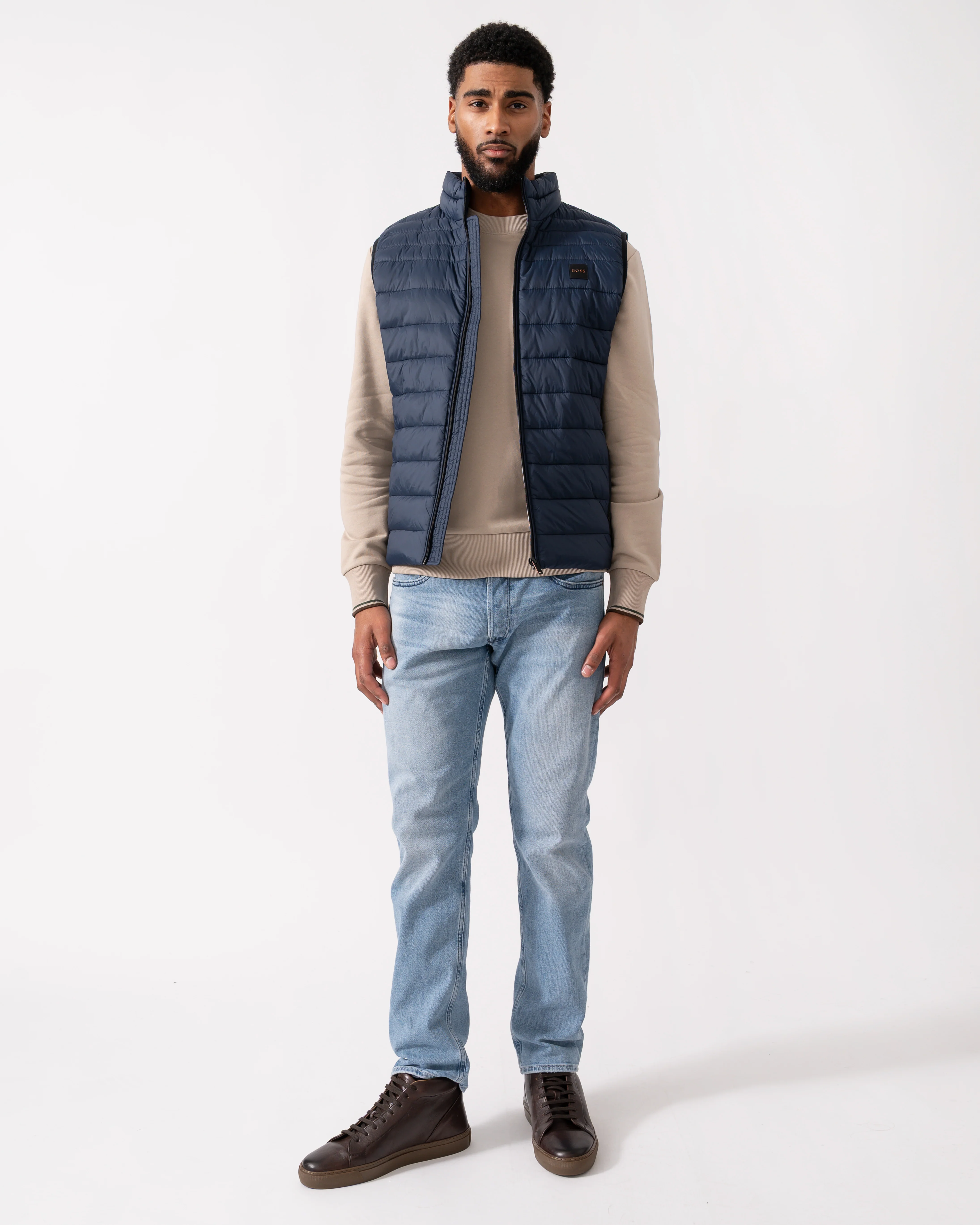 BOSS Orange Odeno 2 Mens Gilet - Dark Blue 404 - Image 2