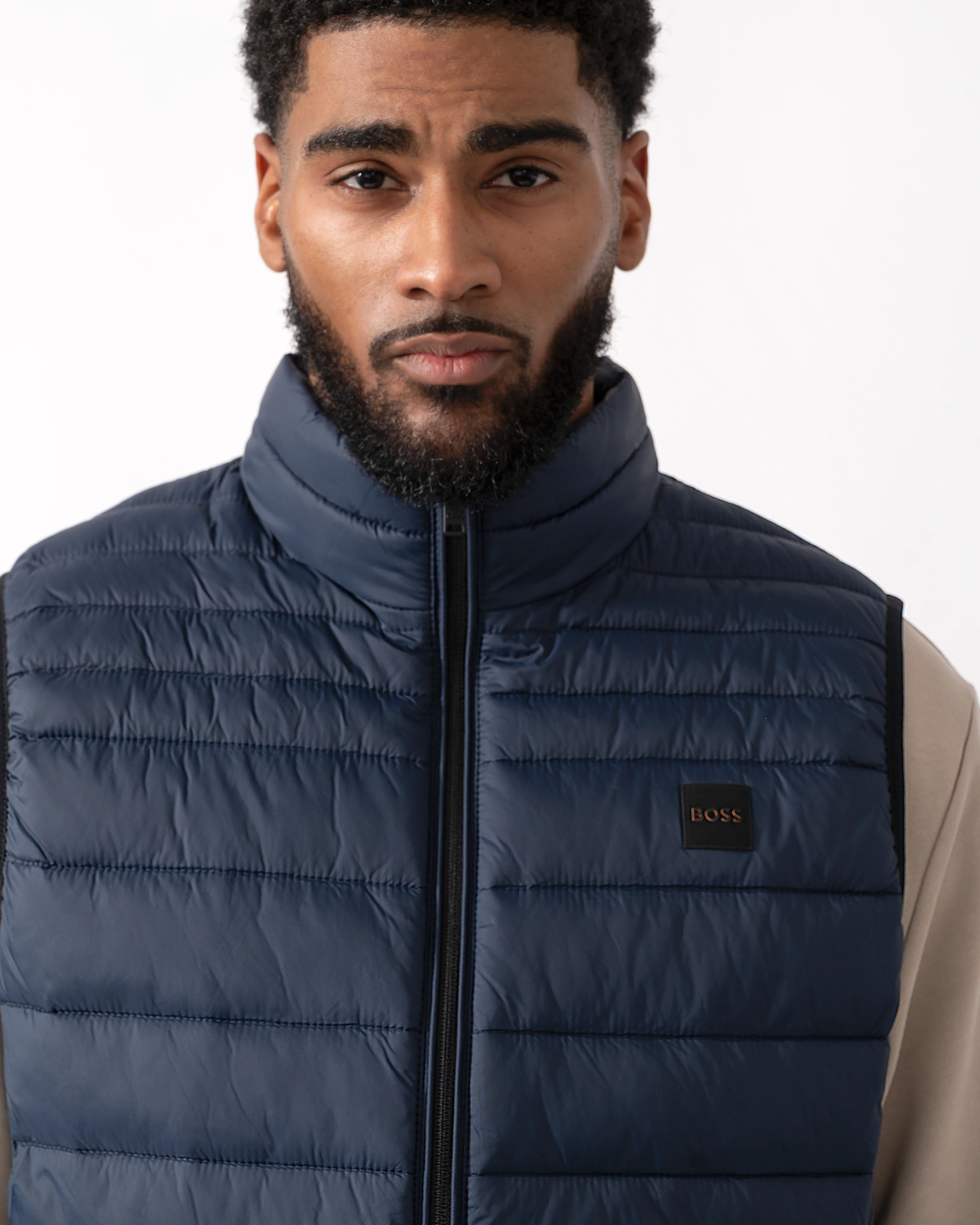 BOSS Orange Odeno 2 Mens Gilet - Dark Blue 404 - Image 3