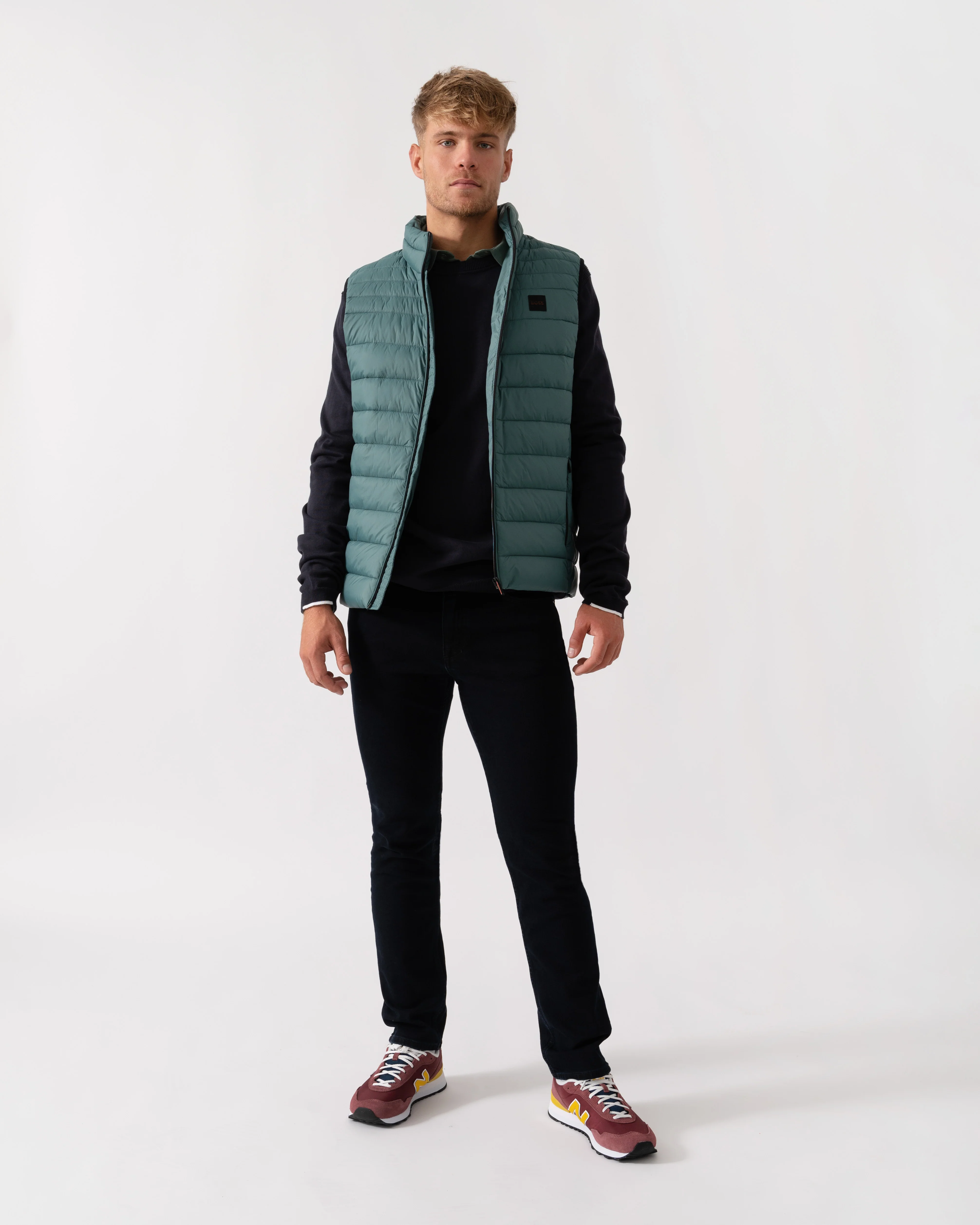 BOSS Orange Odeno 2 Mens Gilet - Open Green 369 - Image 3