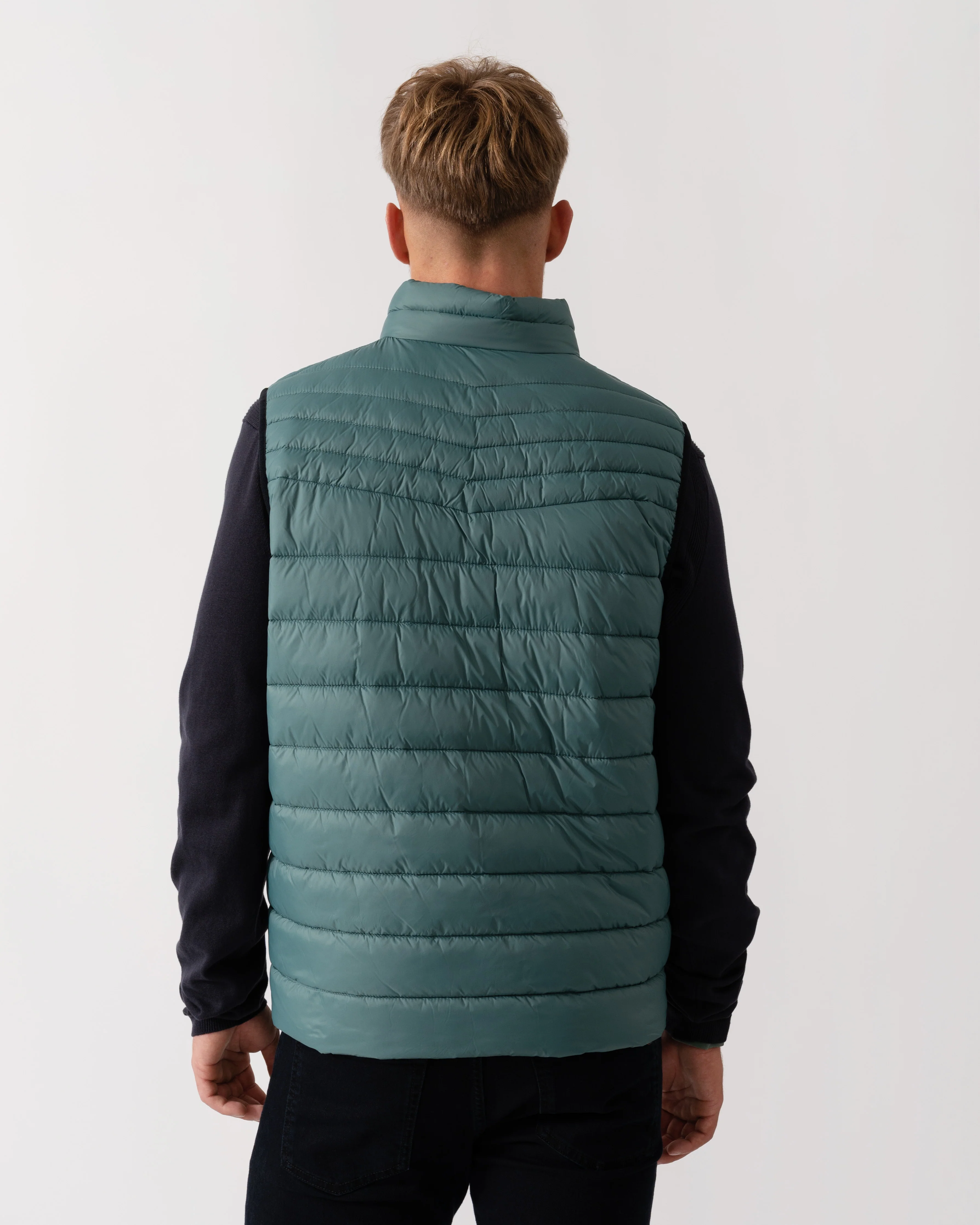 BOSS Orange Odeno 2 Mens Gilet - Open Green 369 - Image 4