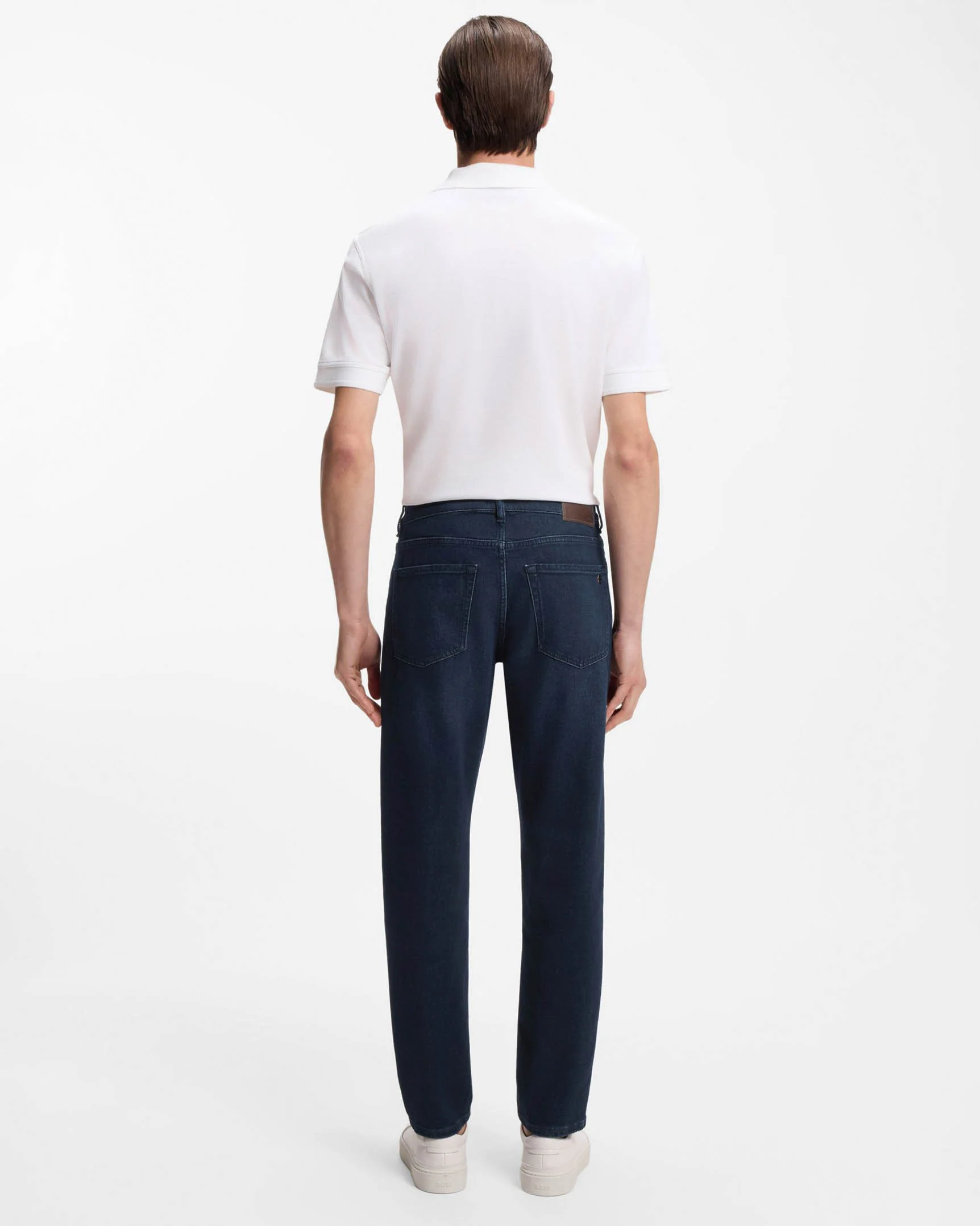 BOSS Orange ONYX BO Mens Tapered-Fit Jeans in Dark-Blue Comfort-Stretch Denim - Dark Blue 406 - Image 3