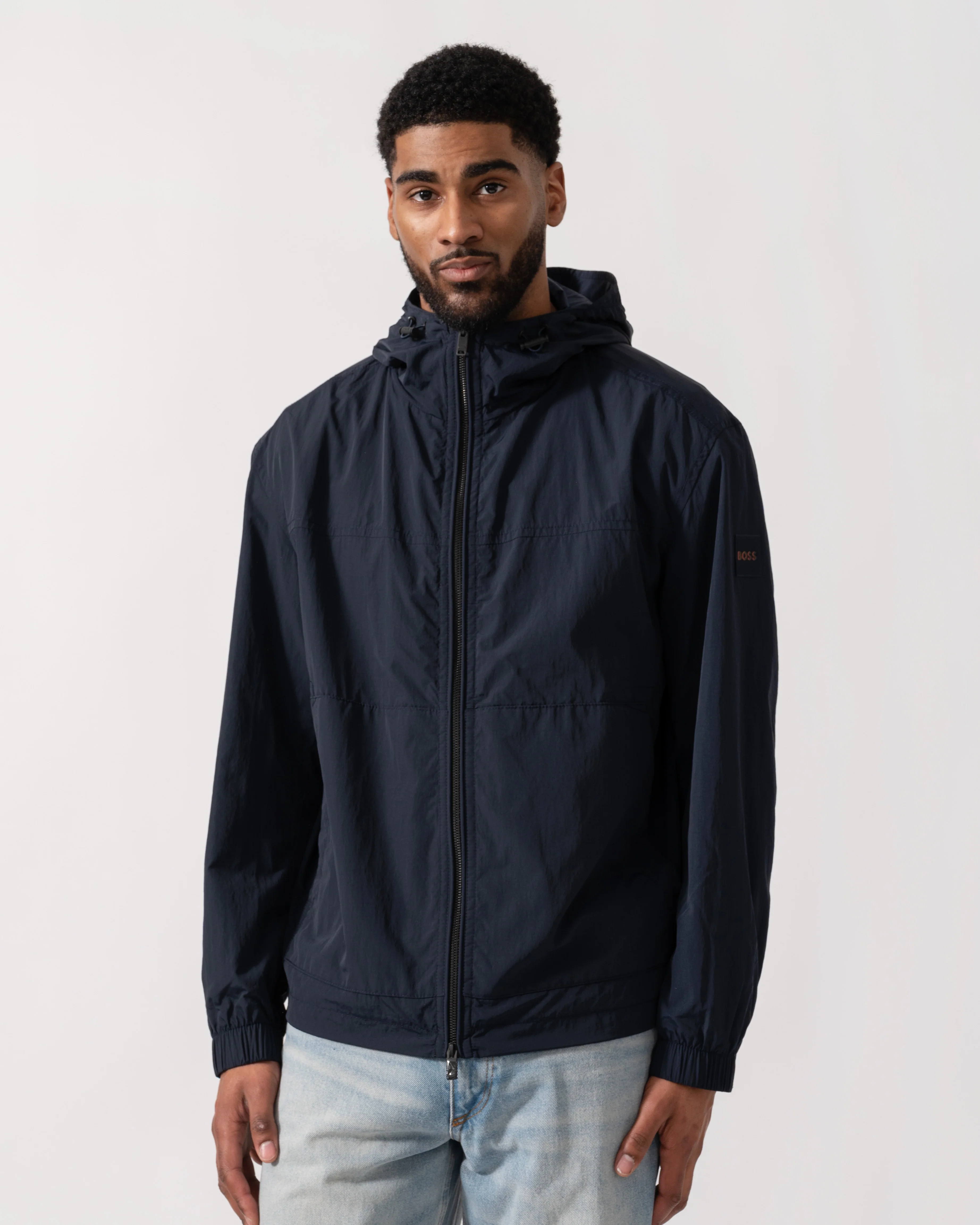 BOSS Orange Orip Mens Windbreaker in Water-Repellent Soft-Touch Fabric - Dark Blue 404 - Image 2