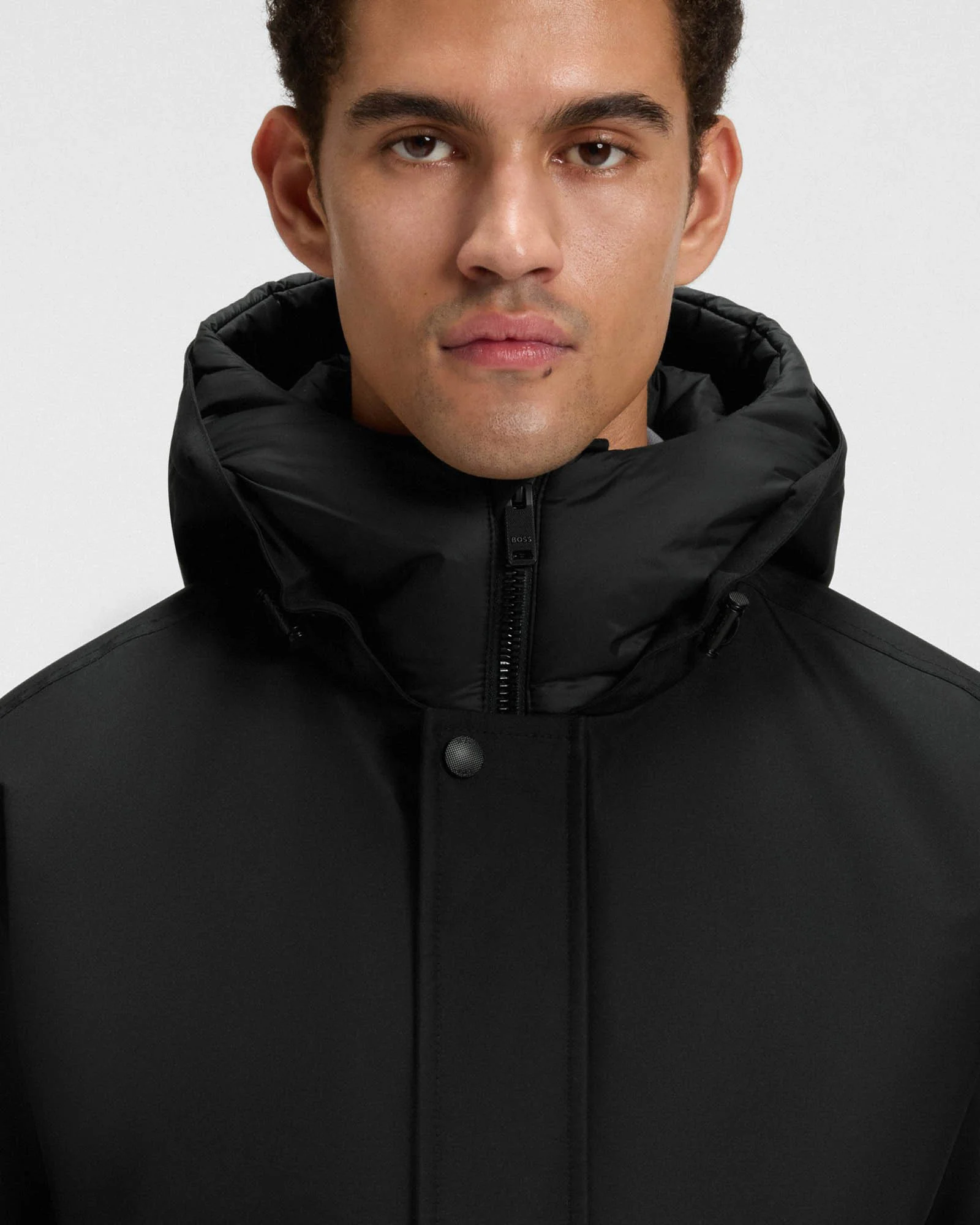 BOSS Orange Osis Mens Water Repellent Jacket with Contrasting Insert - Black 001 - Image 3