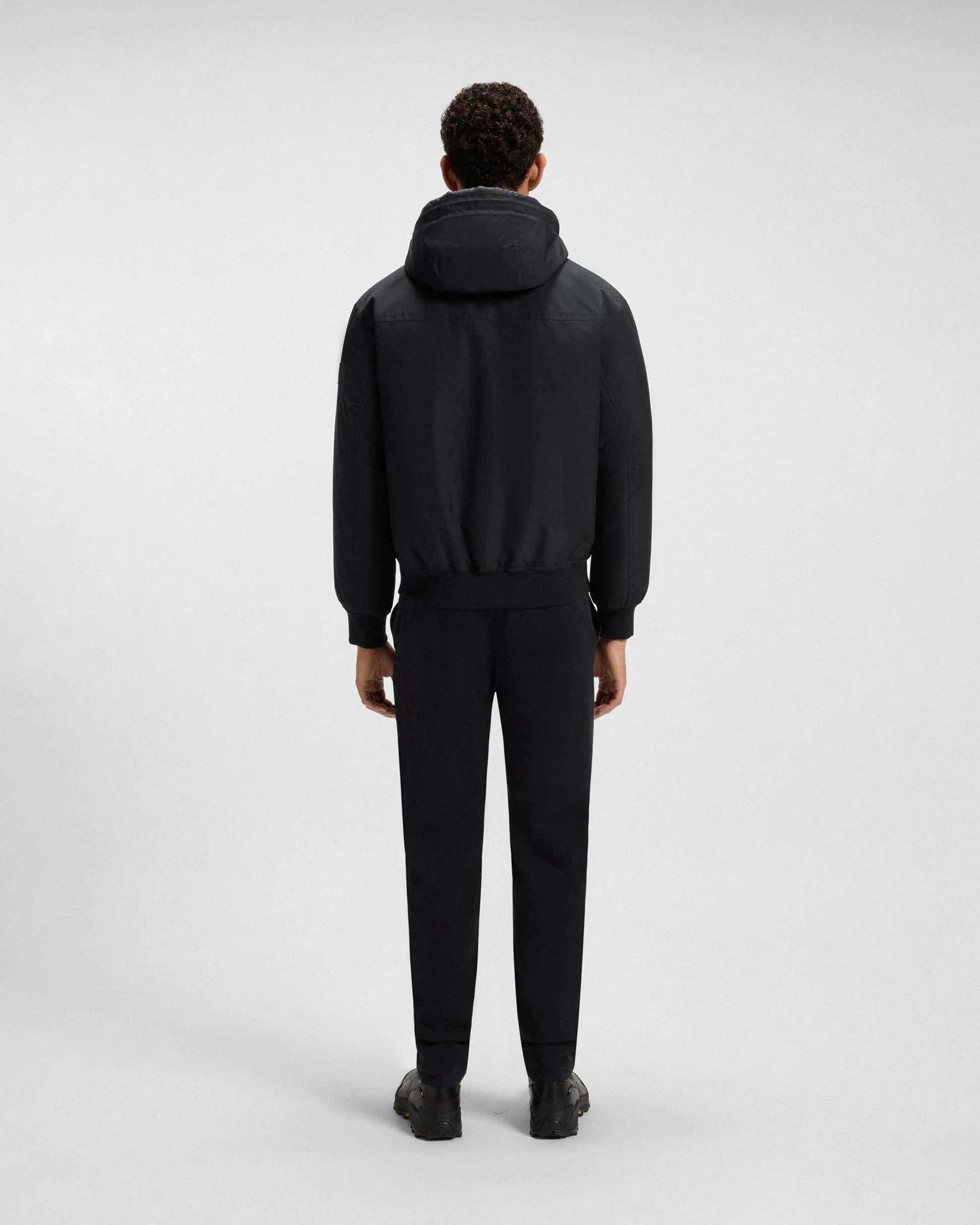 BOSS Orange Osis Mens Water Repellent Jacket with Contrasting Insert - Black 001 - Image 4