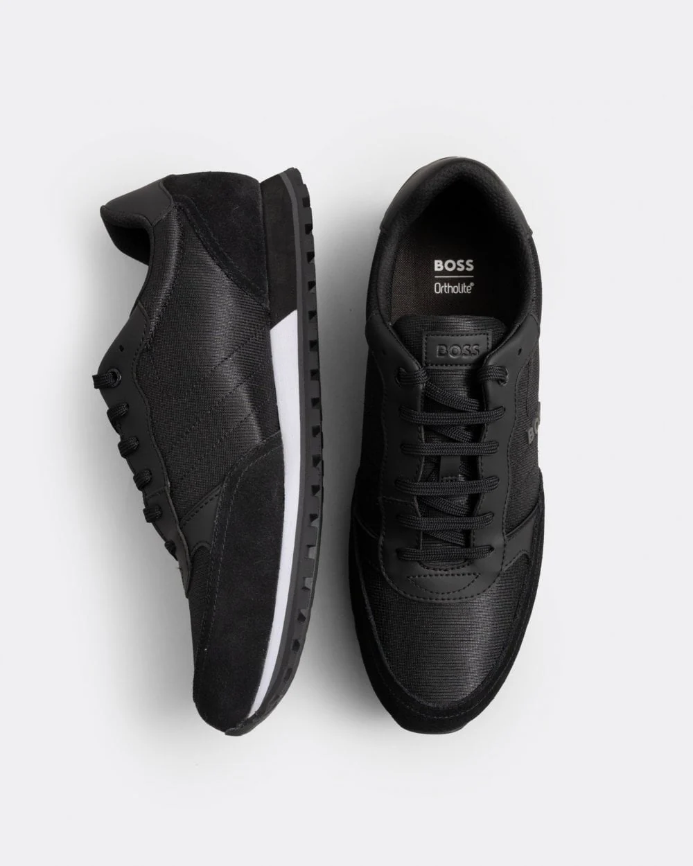 BOSS Orange Parkour L Mens Running Style Trainers In Mixed Materials With Logo Details NOS - Black 001 - Image 2